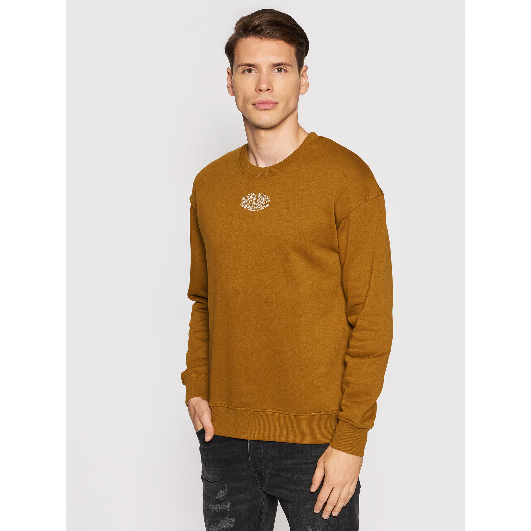 Jack&Jones Mikina World 12194083 Hnědá Relaxed Fit - Pepit.cz