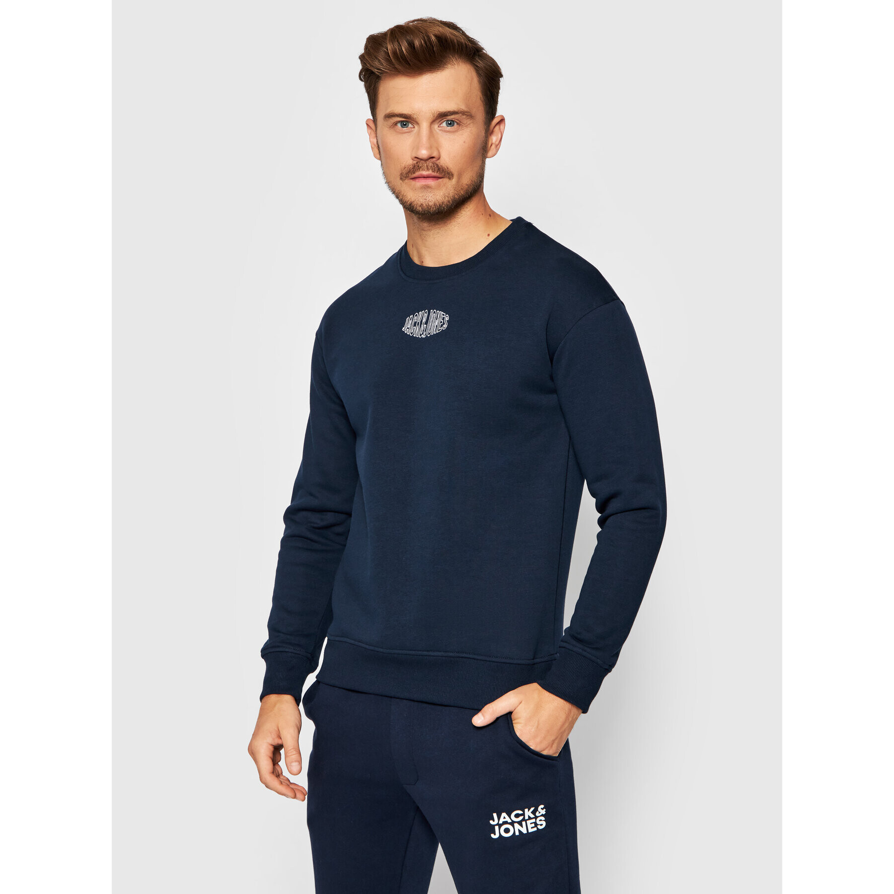 Jack&Jones Mikina World 12194083 Tmavomodrá Relaxed Fit - Pepit.cz