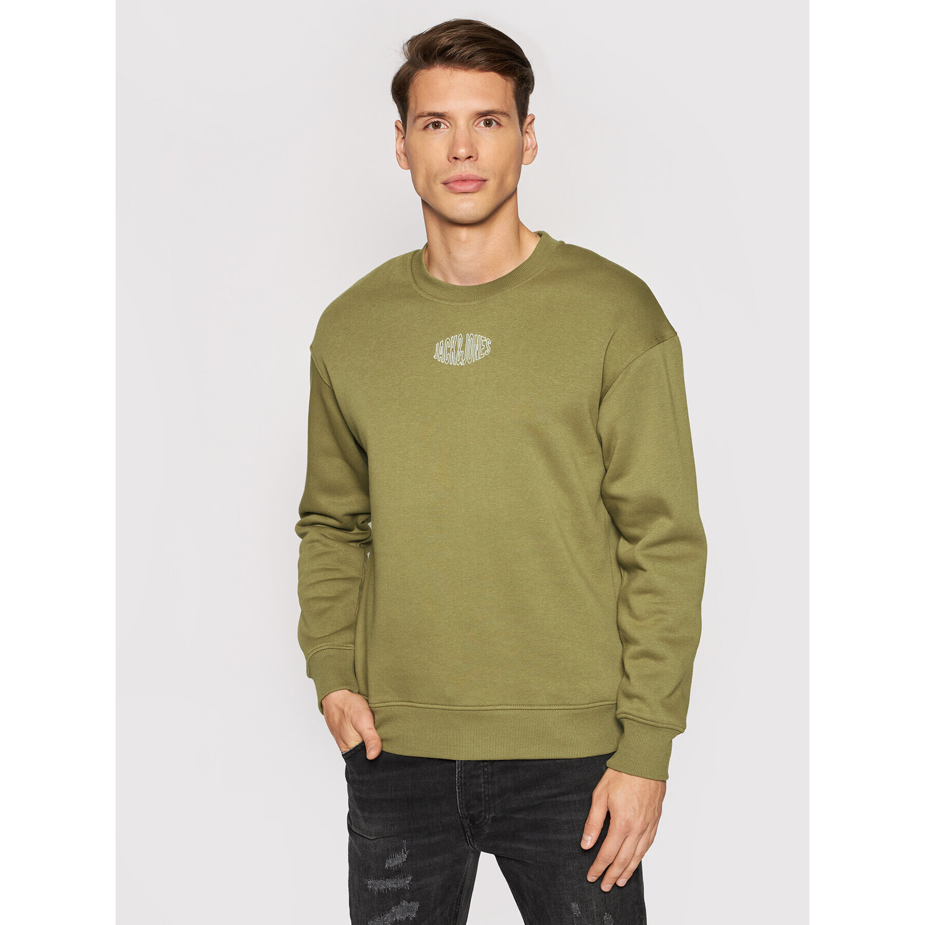 Jack&Jones Mikina World 12194083 Zelená Relaxed Fit - Pepit.cz