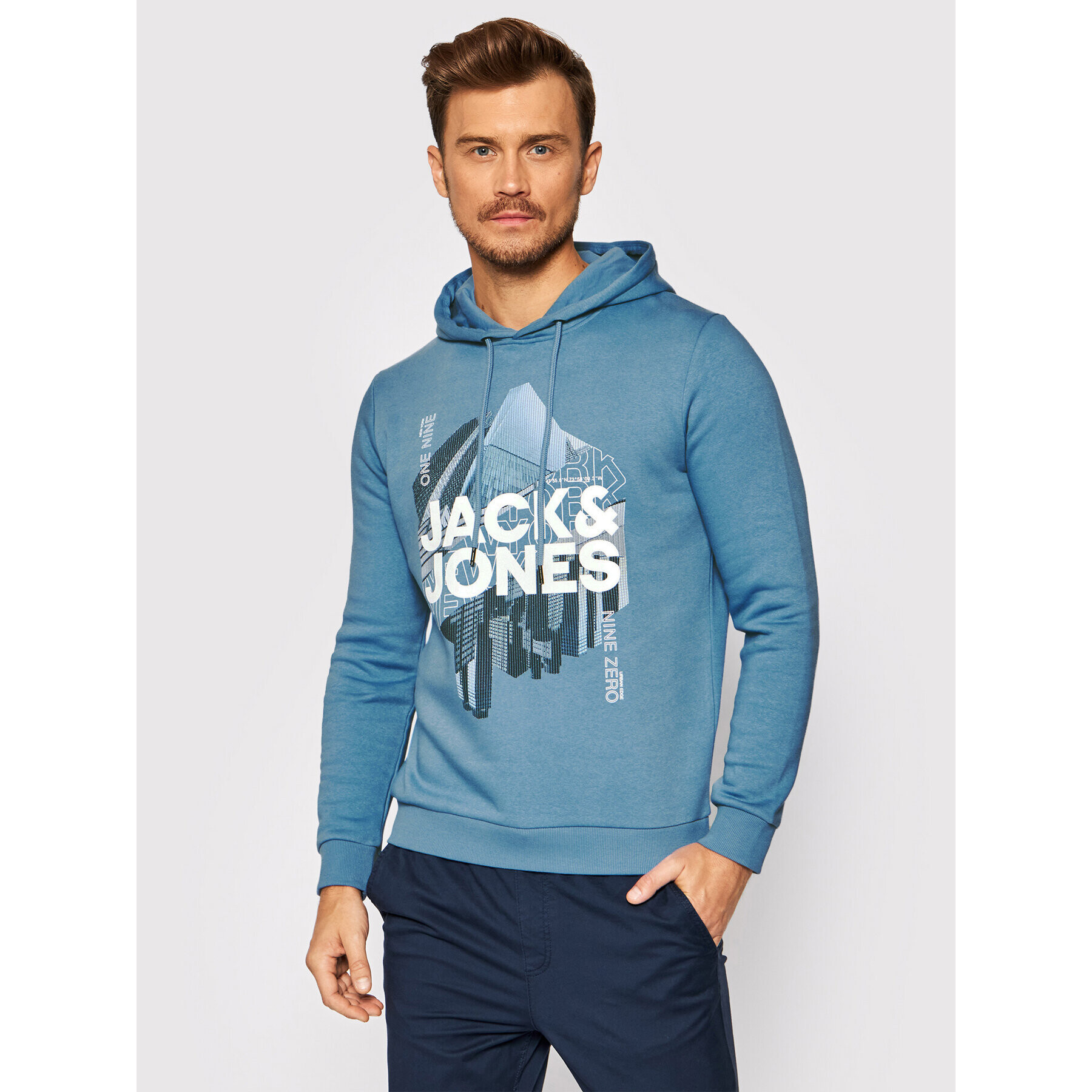 Jack&Jones Mikina York 12192888 Modrá Regular Fit - Pepit.cz