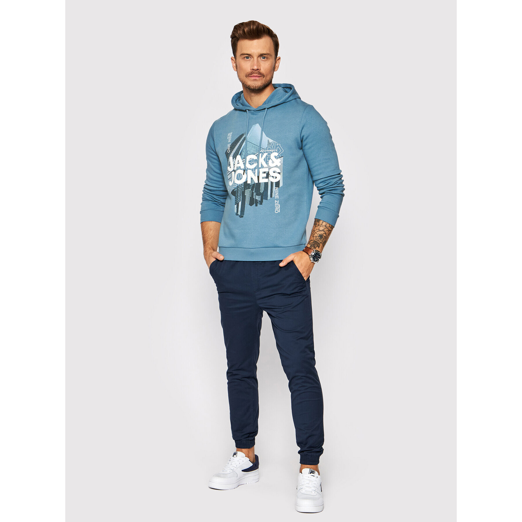 Jack&Jones Mikina York 12192888 Modrá Regular Fit - Pepit.cz