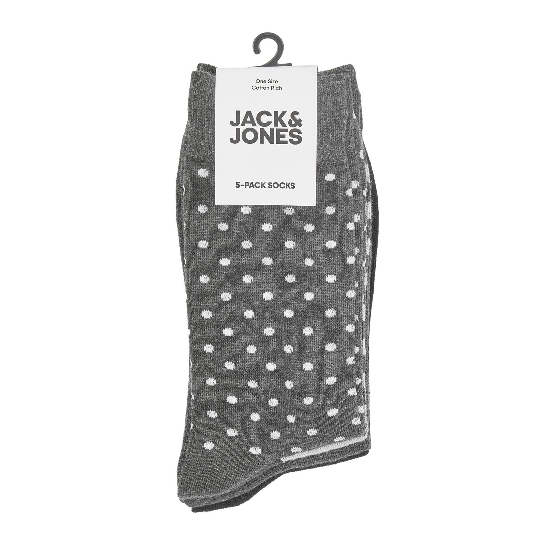 Jack&Jones Sada 5 párů pánských vysokých ponožek Gover 12228611 Šedá - Pepit.cz