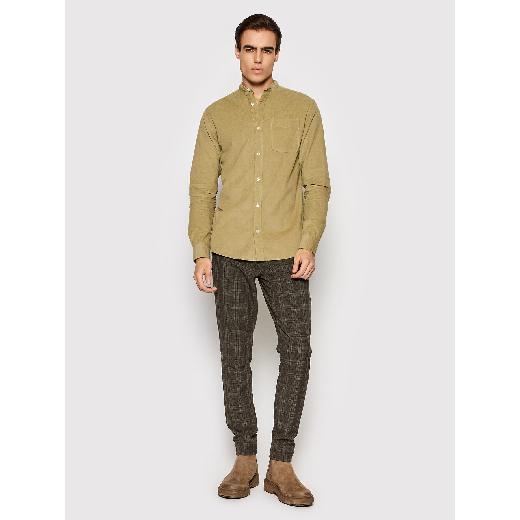 Jack&Jones PREMIUM Košile Blautlas Cord 12196561 Béžová Slim Fit - Pepit.cz