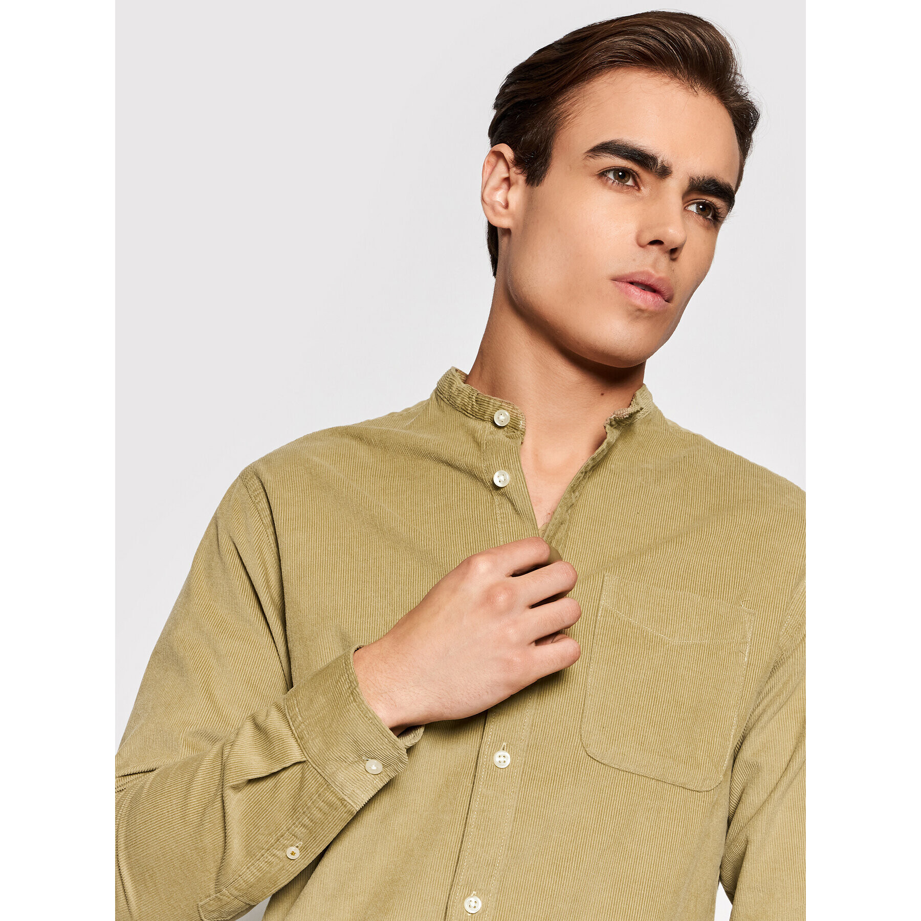 Jack&Jones PREMIUM Košile Blautlas Cord 12196561 Béžová Slim Fit - Pepit.cz