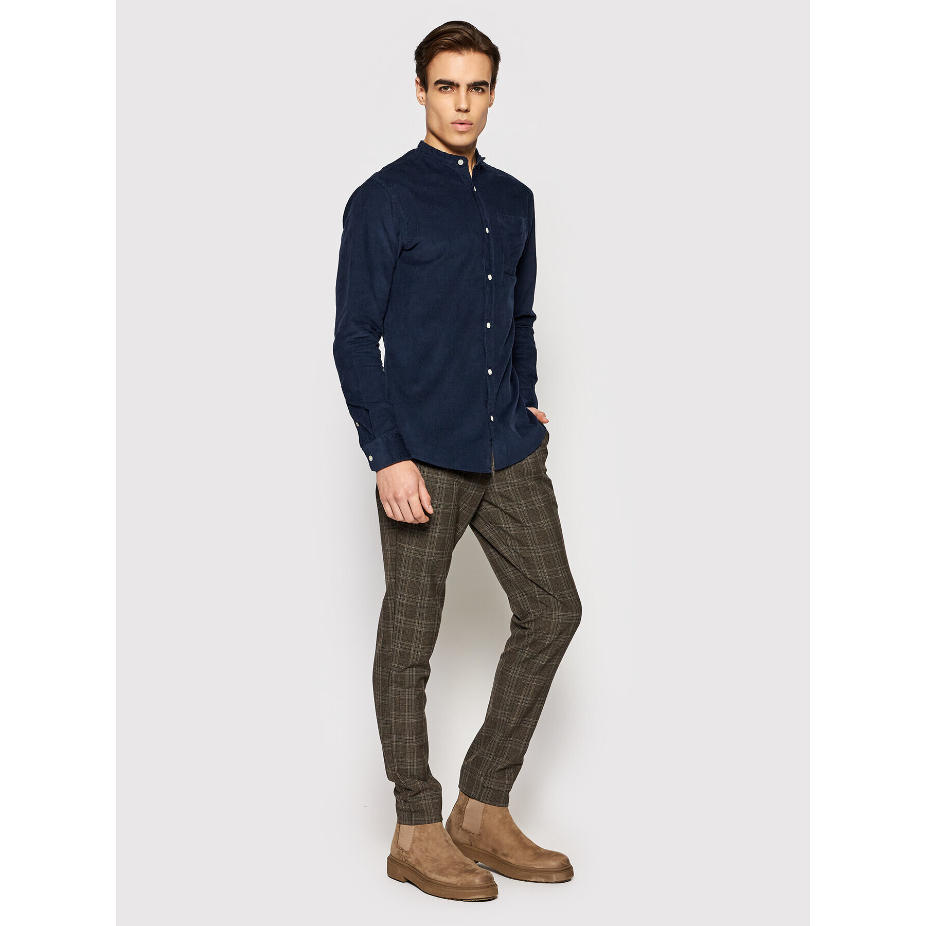 Jack&Jones PREMIUM Košile Blautlas Cord 12196561 Tmavomodrá Slim Fit - Pepit.cz