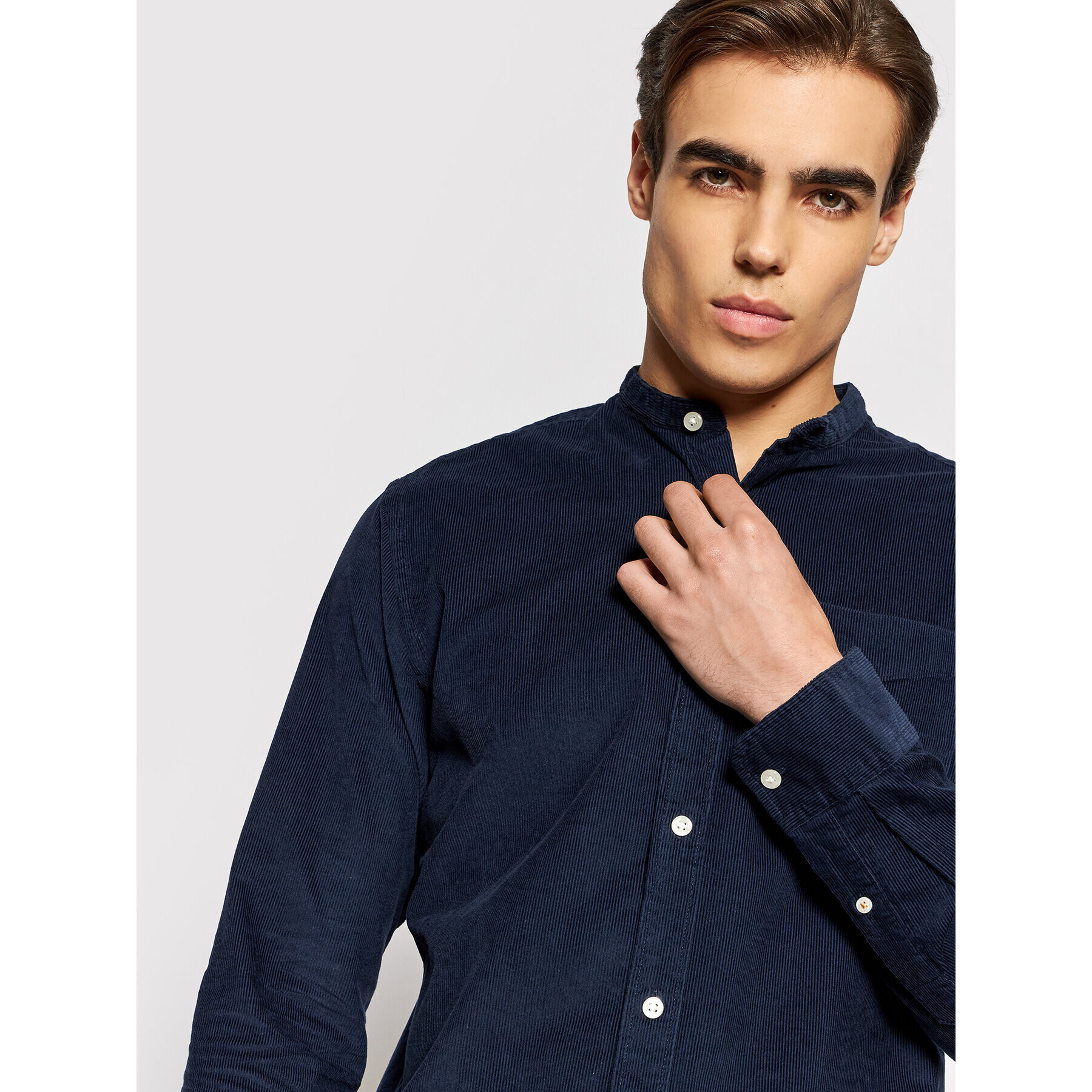 Jack&Jones PREMIUM Košile Blautlas Cord 12196561 Tmavomodrá Slim Fit - Pepit.cz