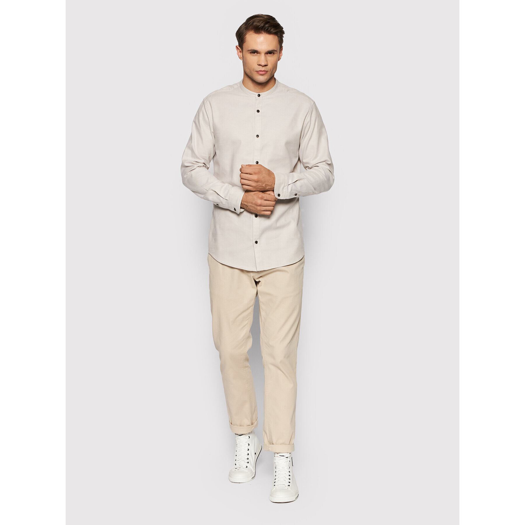 Jack&Jones PREMIUM Košile Blawinter 12196944 Béžová Slim Fit - Pepit.cz