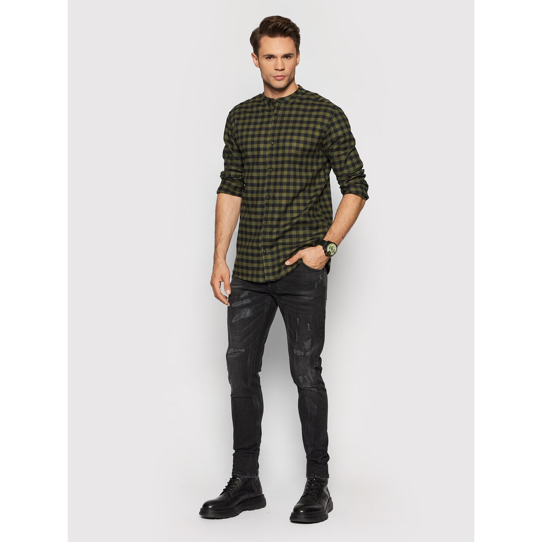 Jack&Jones PREMIUM Košile Blawinter 12196944 Zelená Slim Fit - Pepit.cz