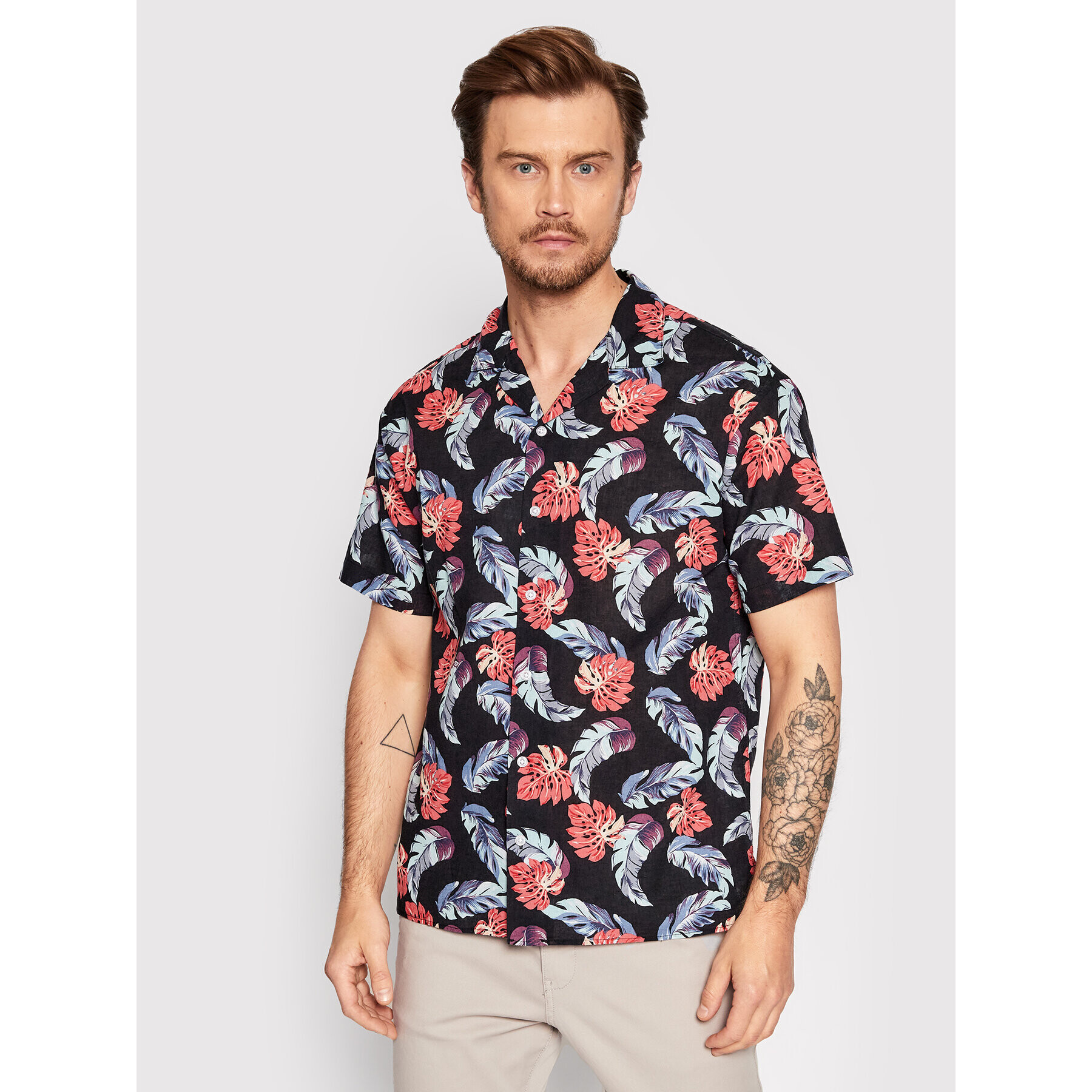 Jack&Jones PREMIUM Košile Summer 12208796 Černá Relaxed Fit - Pepit.cz