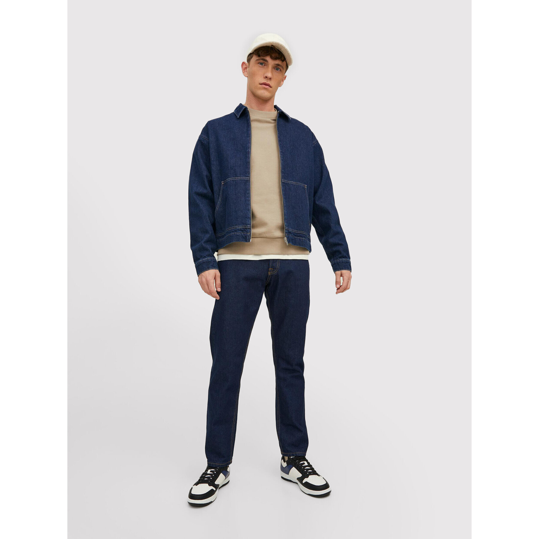 Jack&Jones PREMIUM Mikina Blakam 12206439 Béžová Oversize - Pepit.cz