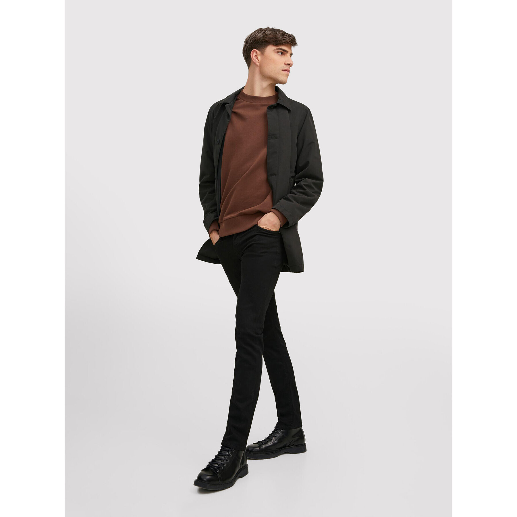 Jack&Jones PREMIUM Mikina Blakam 12206439 Hnědá Oversize - Pepit.cz