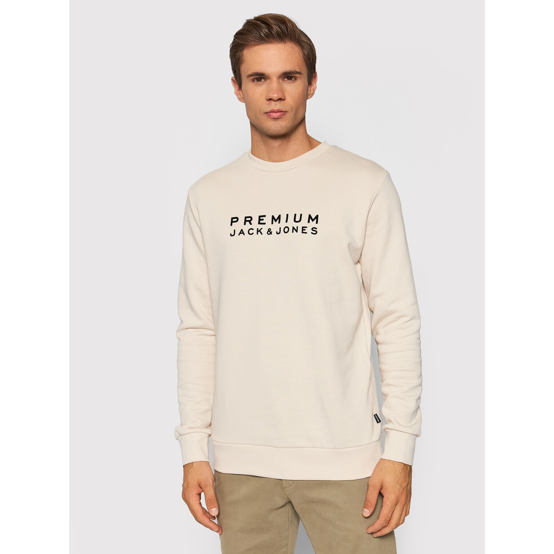 Jack&Jones PREMIUM Mikina Blalogo 12195086 Béžová Regular Fit - Pepit.cz