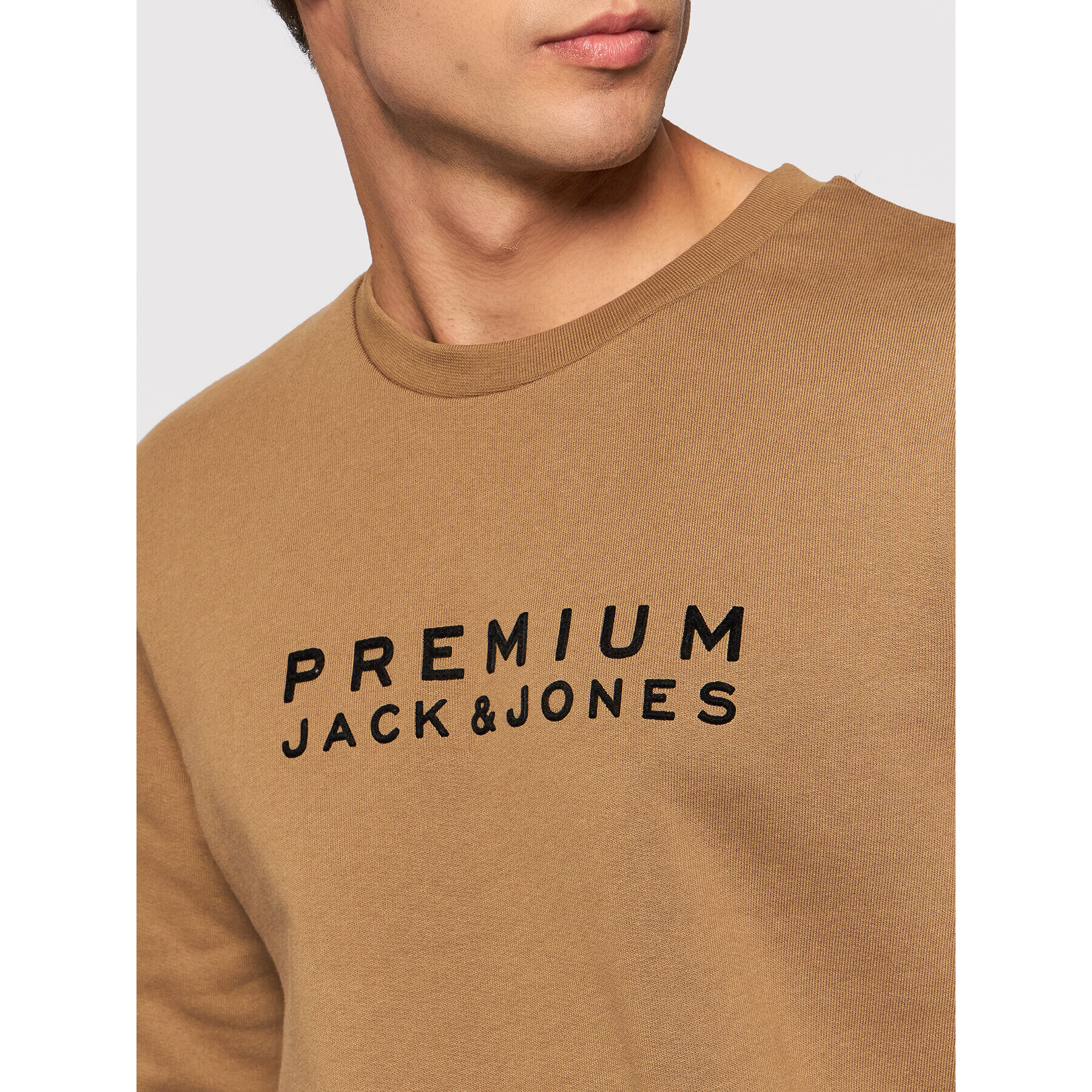 Jack&Jones PREMIUM Mikina Blalogo 12195086 Hnědá Regular Fit - Pepit.cz