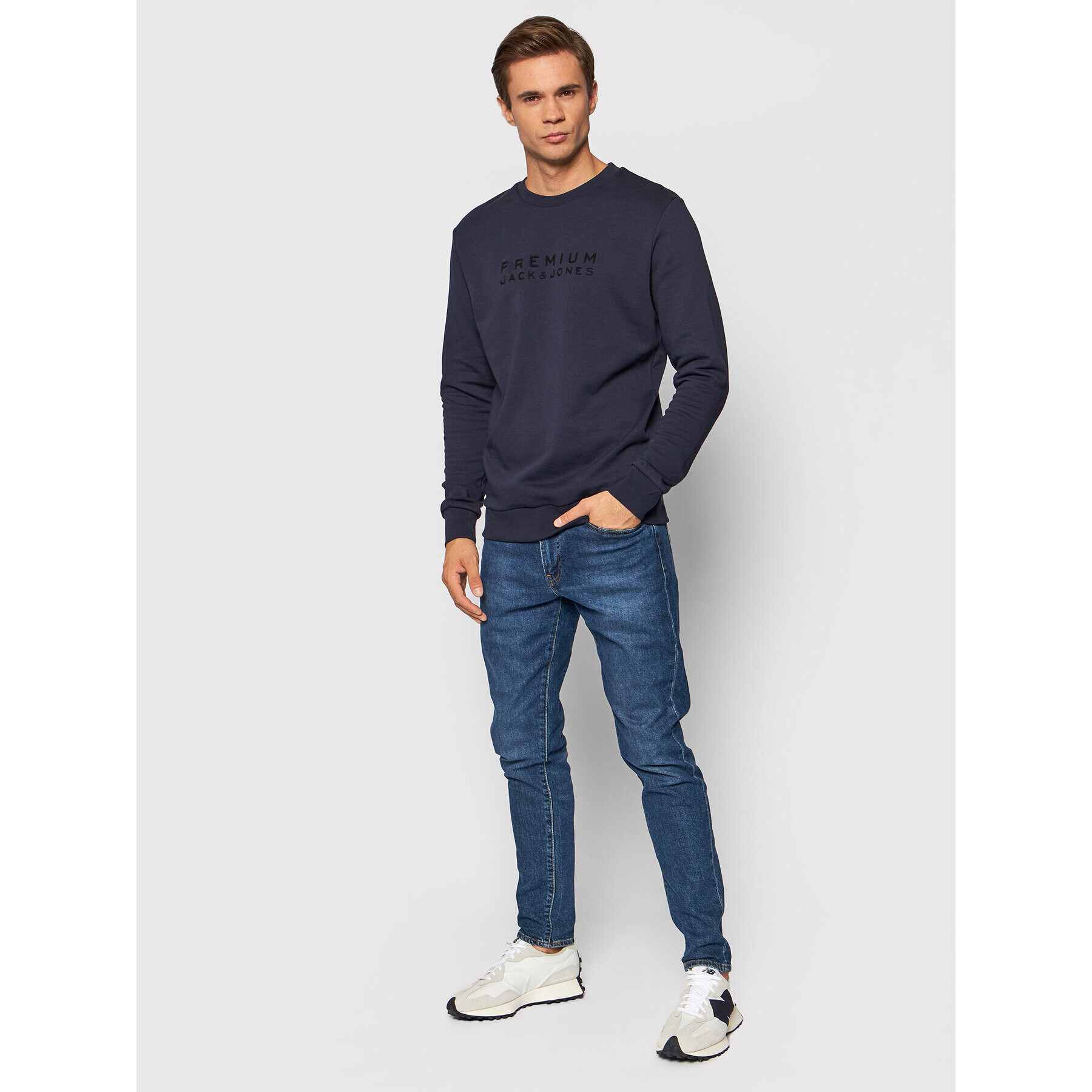 Jack&Jones PREMIUM Mikina Blalogo 12195086 Tmavomodrá Regular Fit - Pepit.cz