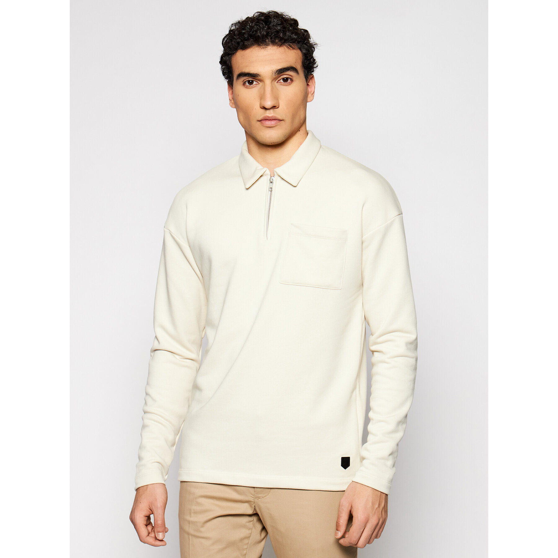 Jack&Jones PREMIUM Mikina Blazio 12190521 Béžová Relaxed Fit - Pepit.cz