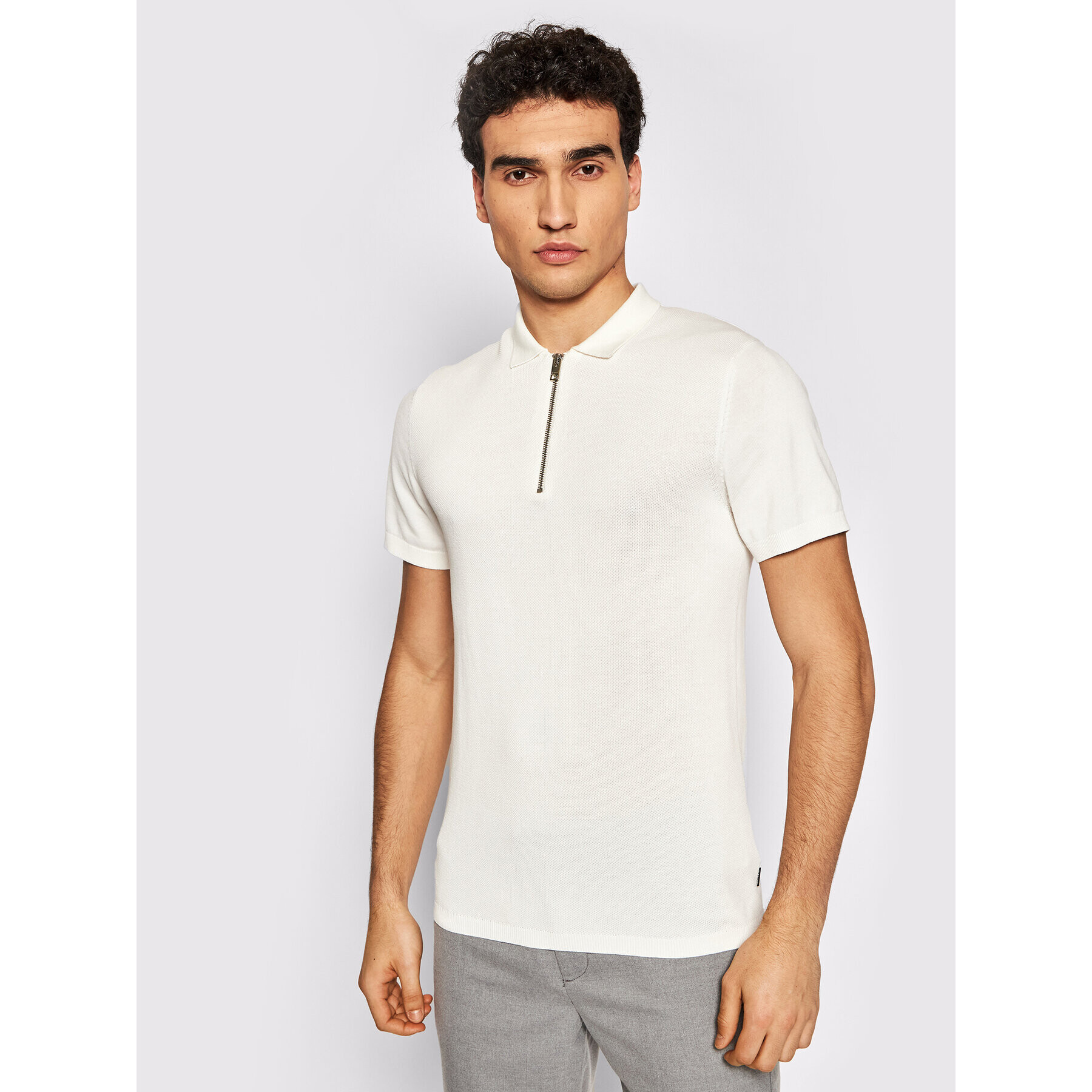 Jack&Jones PREMIUM Polokošile Blabowie 12187456 Bílá Regular Fit - Pepit.cz