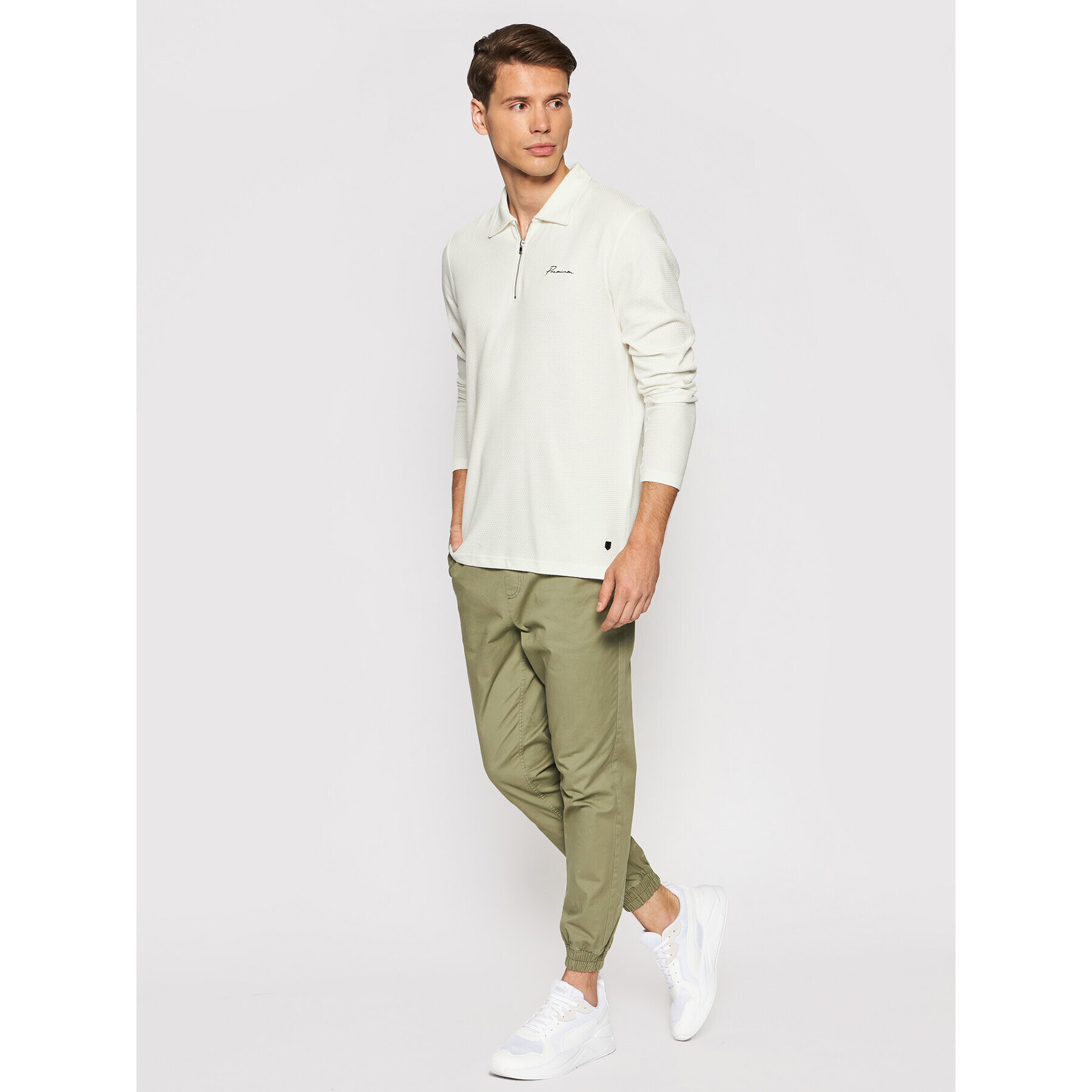 Jack&Jones PREMIUM Polokošile Blafranco 12195724 Béžová Regular Fit - Pepit.cz