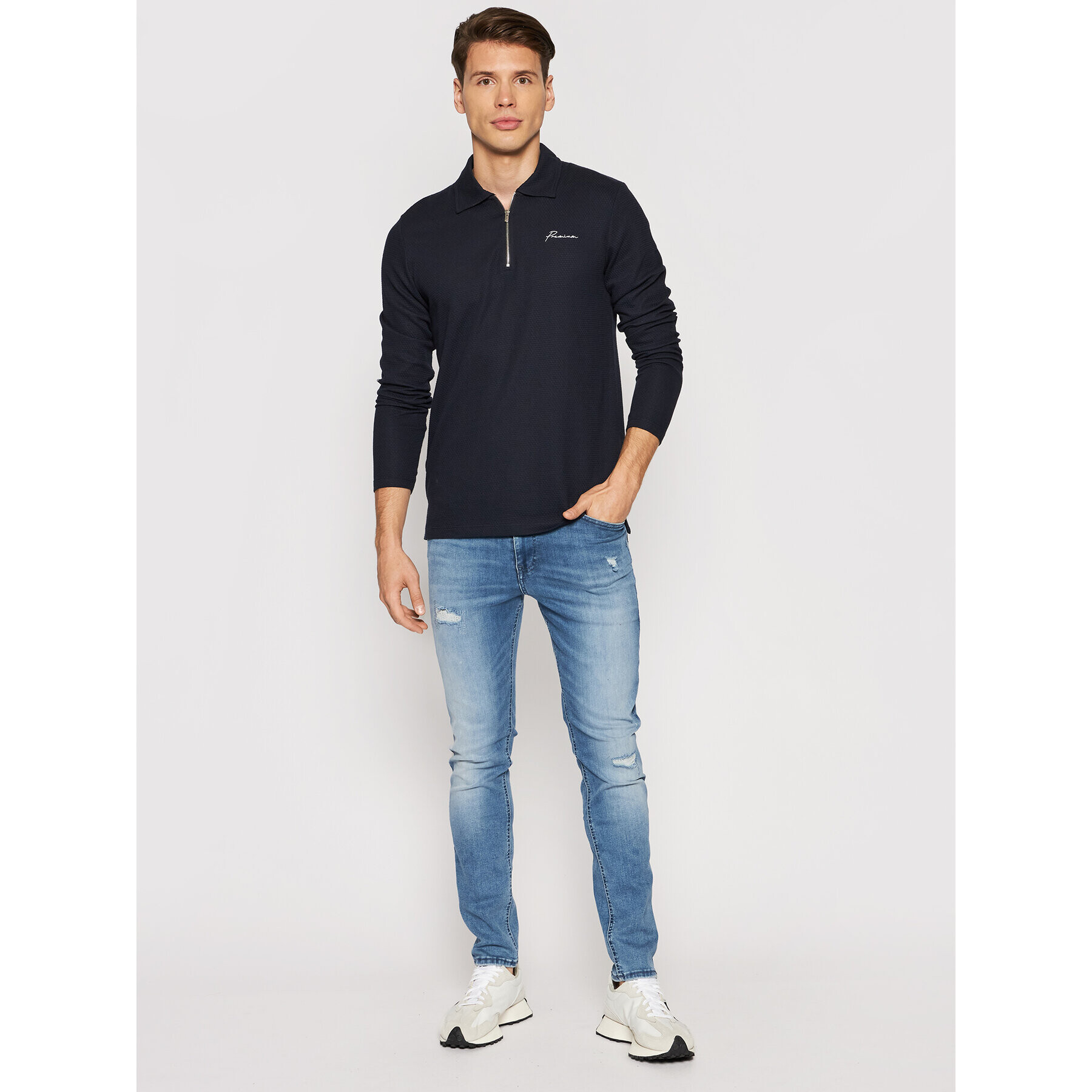 Jack&Jones PREMIUM Polokošile Blafranco 12195724 Tmavomodrá Regular Fit - Pepit.cz