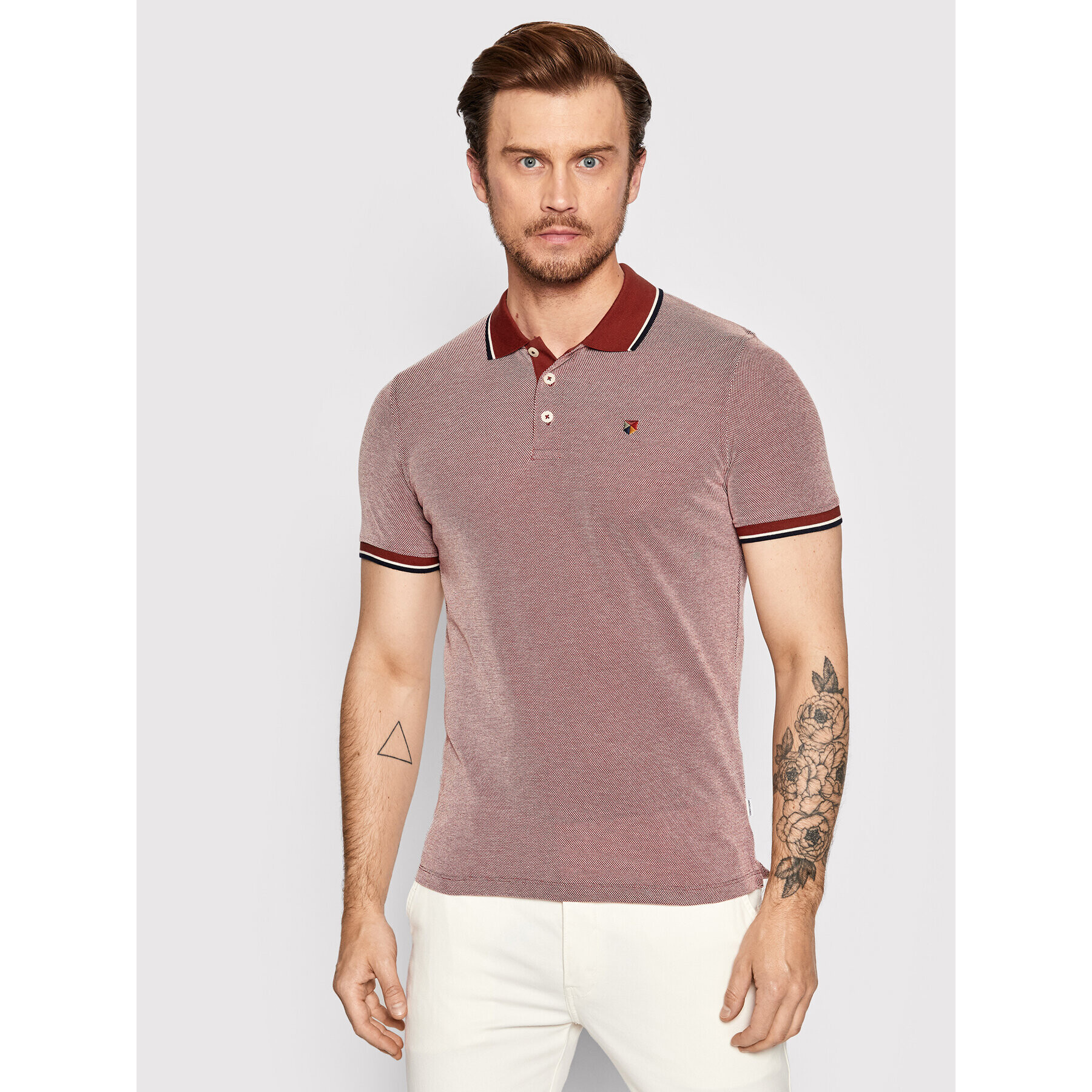 Jack&Jones PREMIUM Polokošile Bluwin 12169064 Červená Regular Fit - Pepit.cz