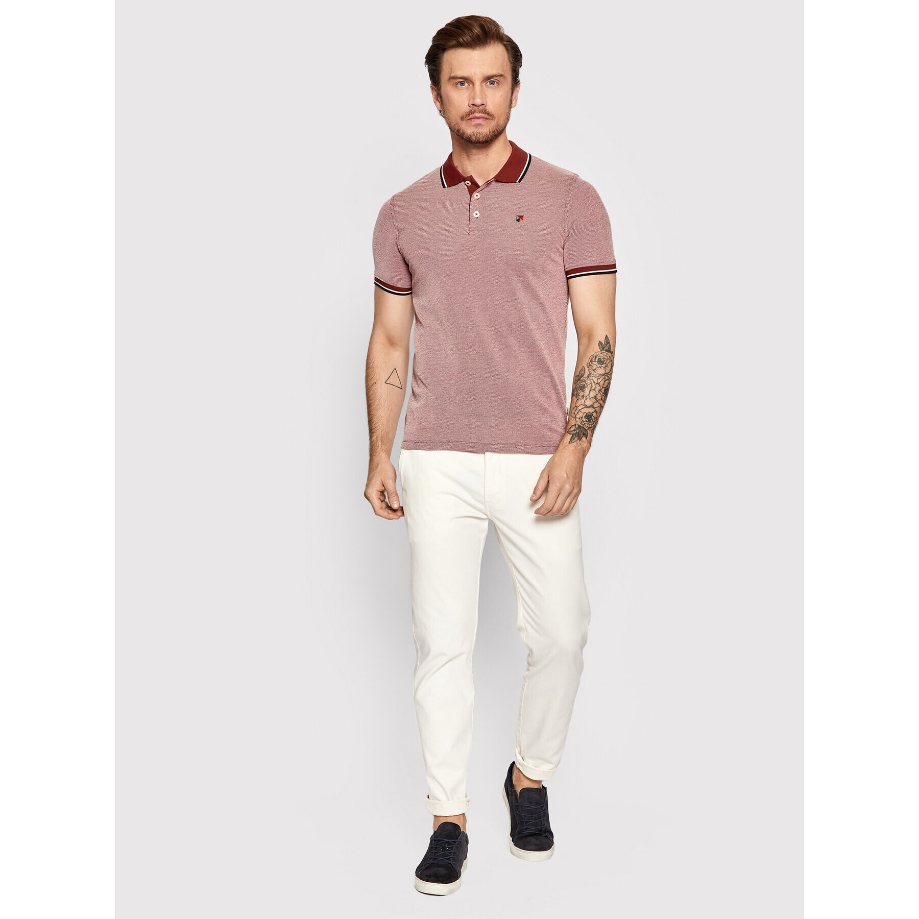 Jack&Jones PREMIUM Polokošile Bluwin 12169064 Červená Regular Fit - Pepit.cz