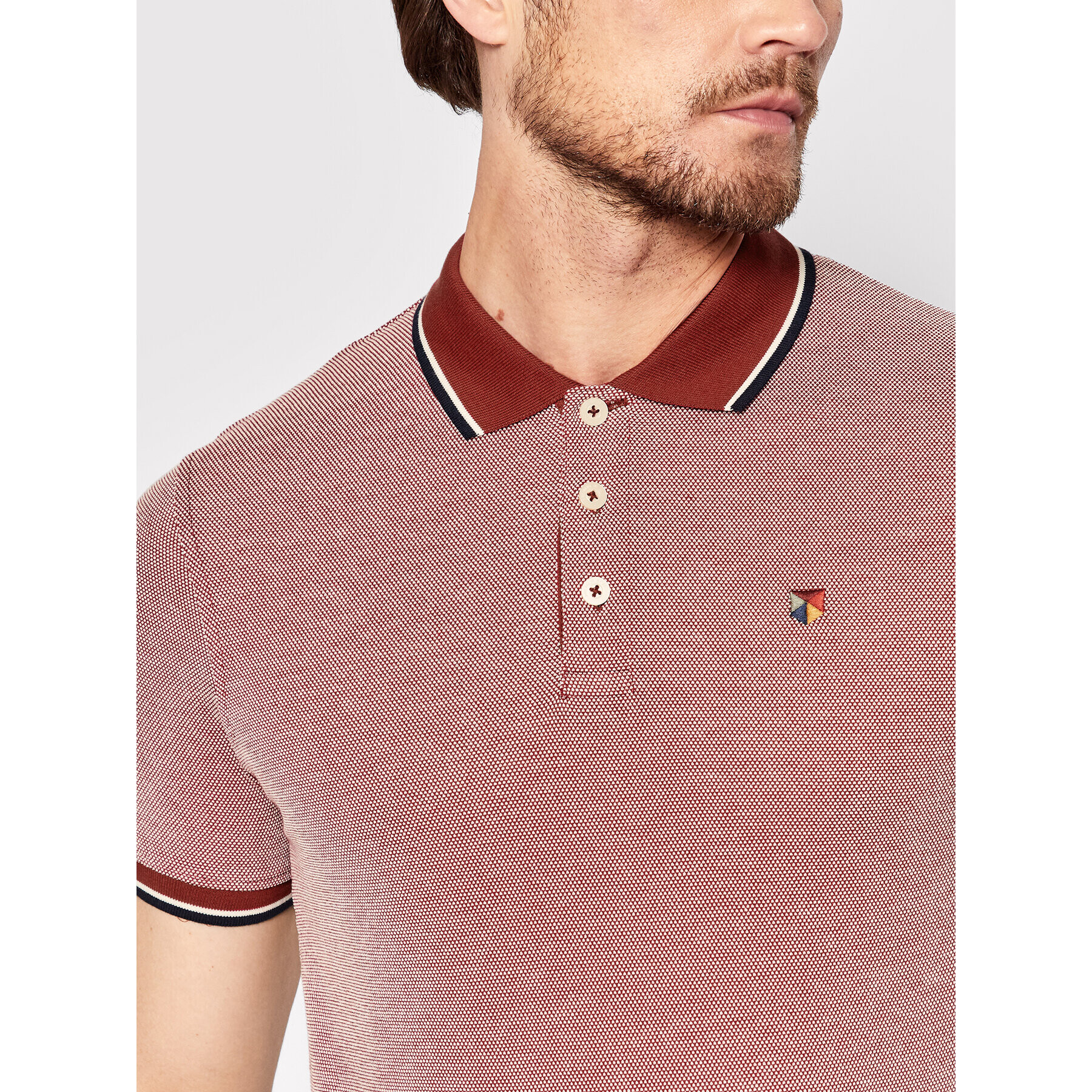 Jack&Jones PREMIUM Polokošile Bluwin 12169064 Červená Regular Fit - Pepit.cz