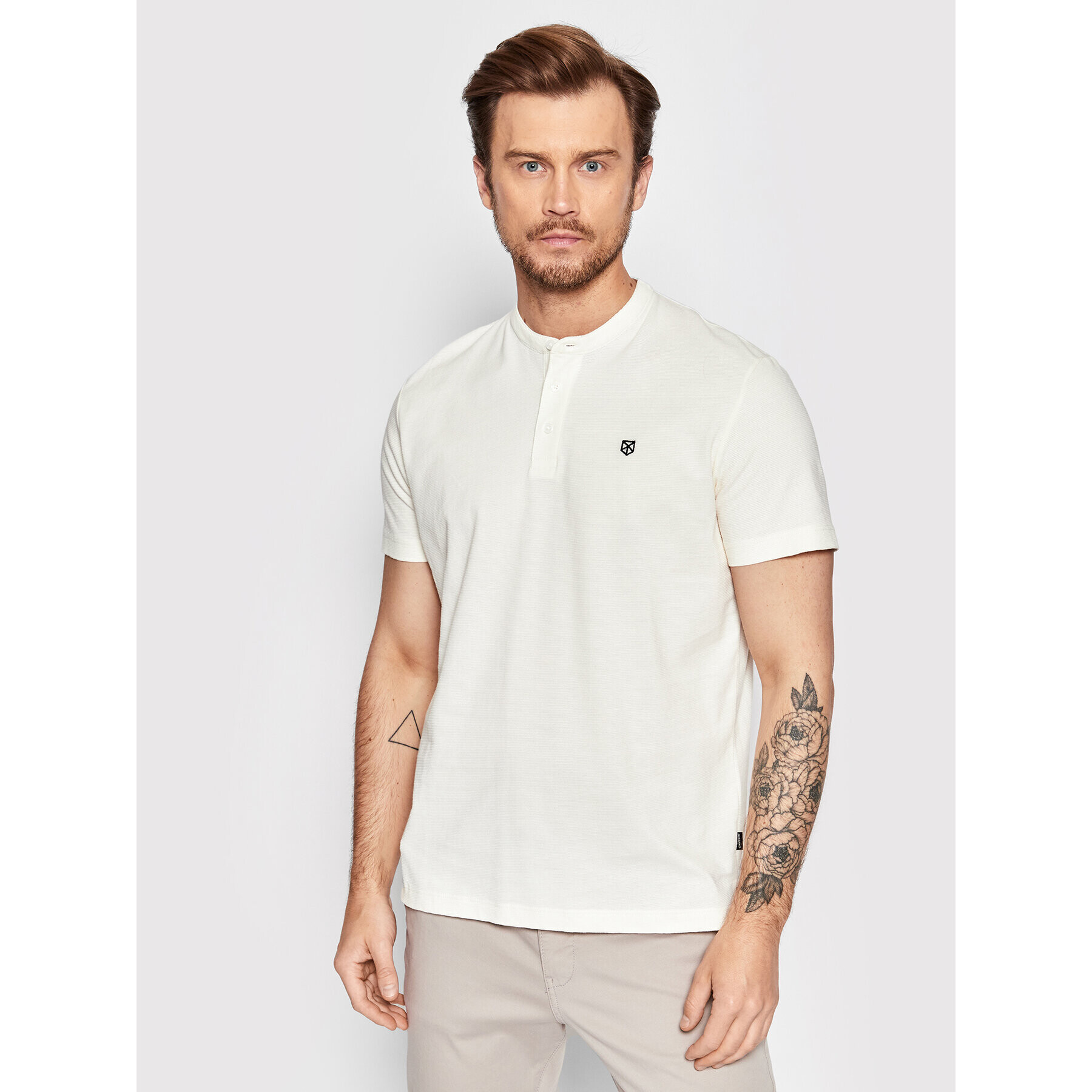 Jack&Jones PREMIUM Polokošile Structure 12213323 Bílá Regular Fit - Pepit.cz