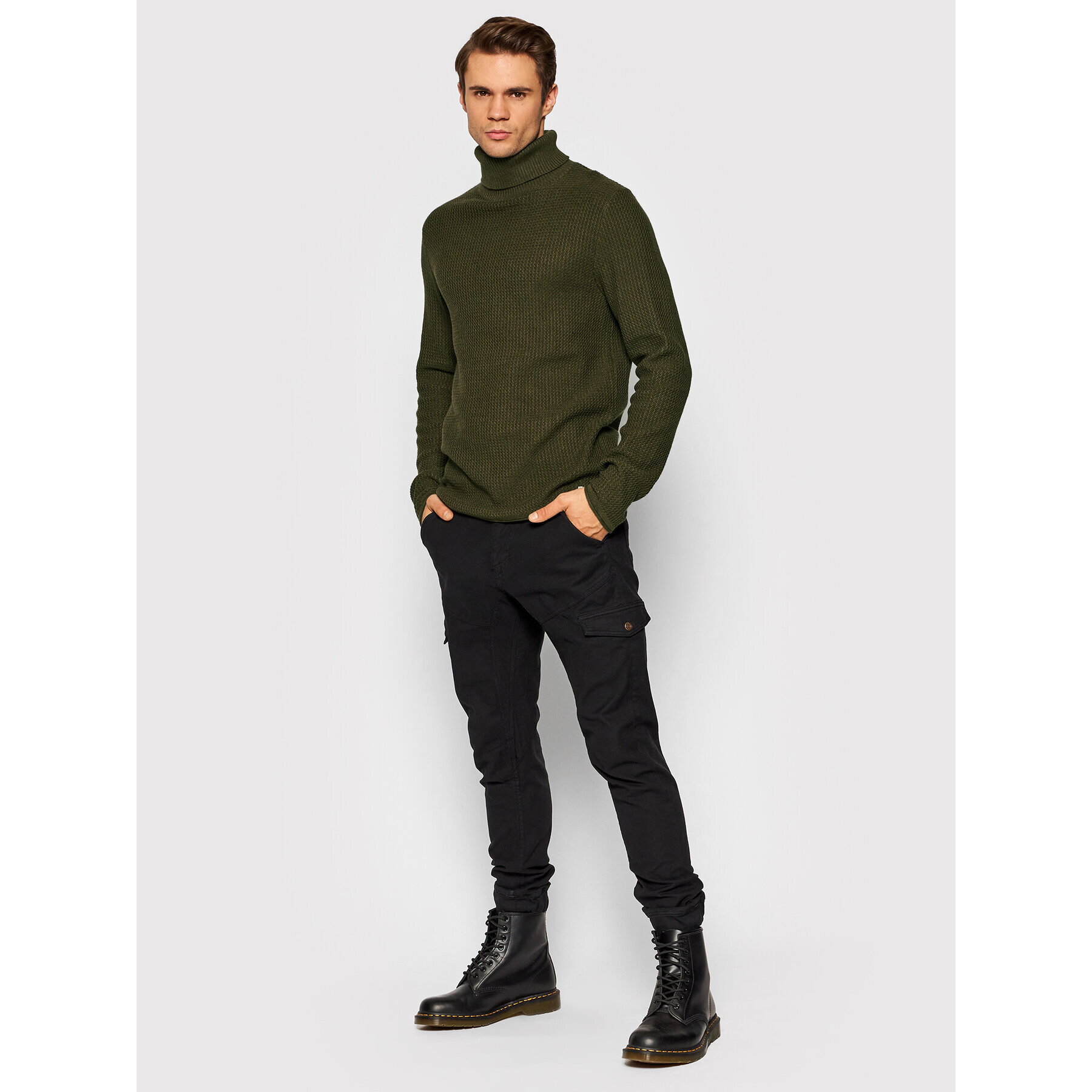 Jack&Jones PREMIUM Rolák Blucarlons Knit 12199940 Zelená Slim Fit - Pepit.cz