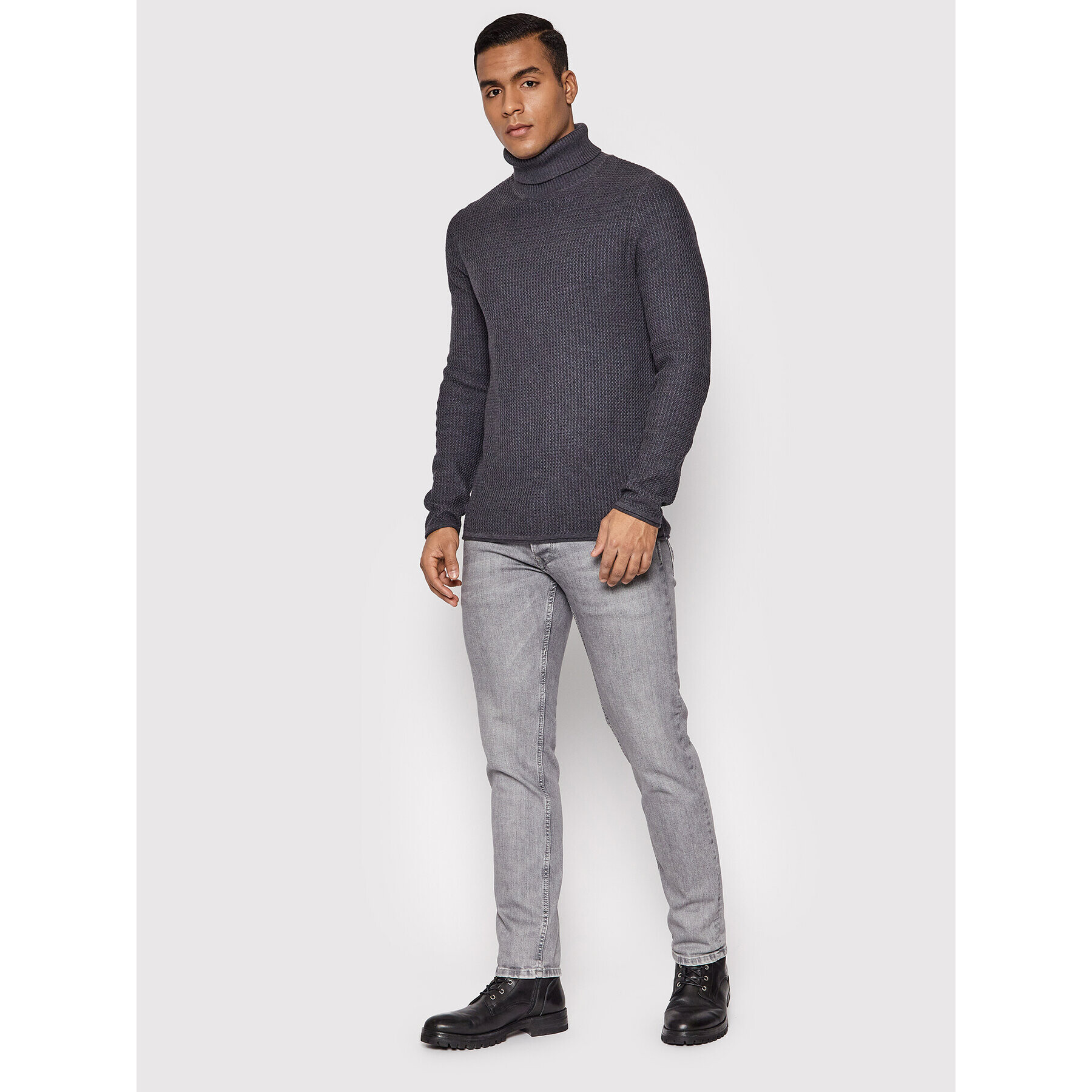 Jack&Jones PREMIUM Rolák Blucarlos 12199940 Šedá Regular Fit - Pepit.cz