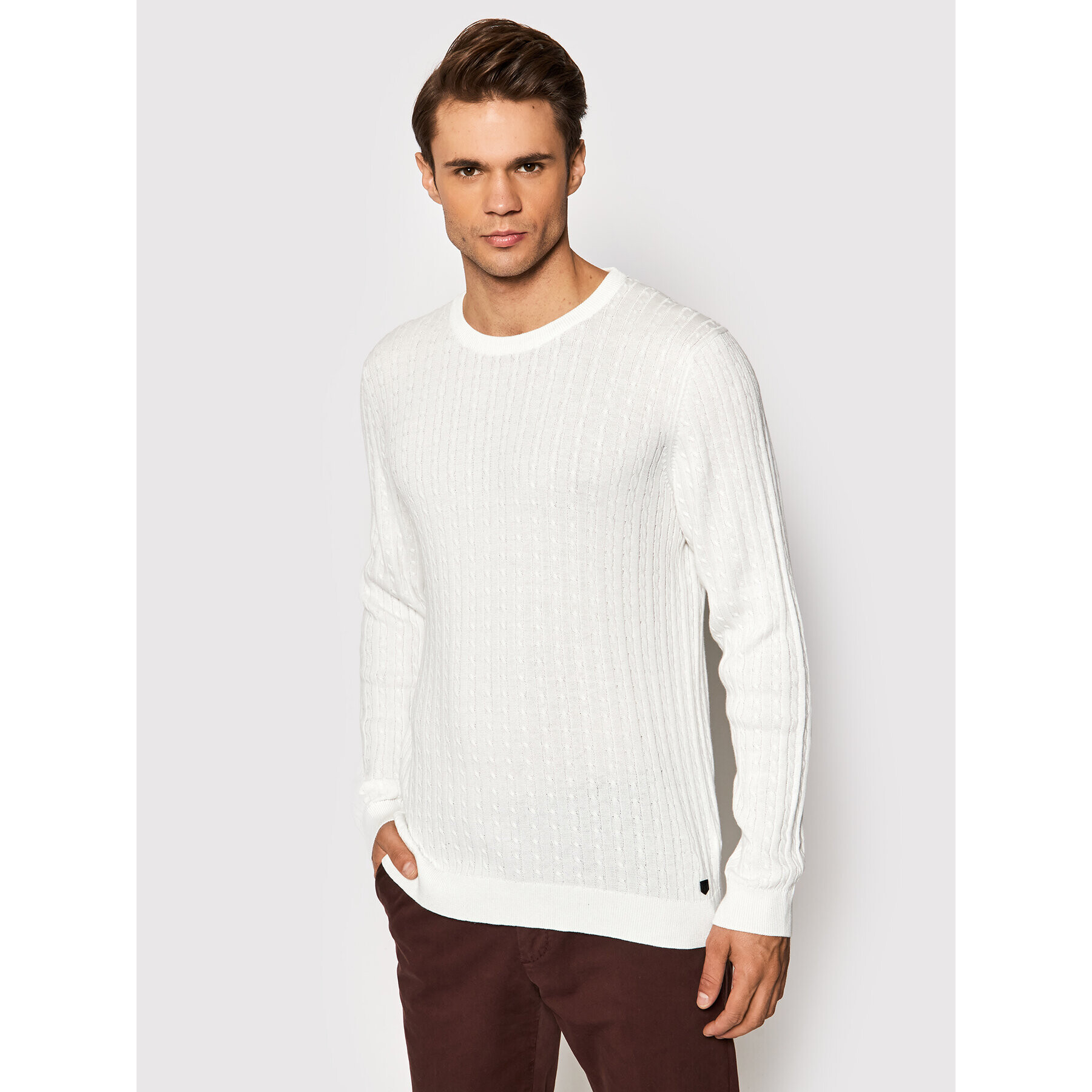 Jack&Jones PREMIUM Svetr Blawinter 12200105 Bílá Regular Fit - Pepit.cz