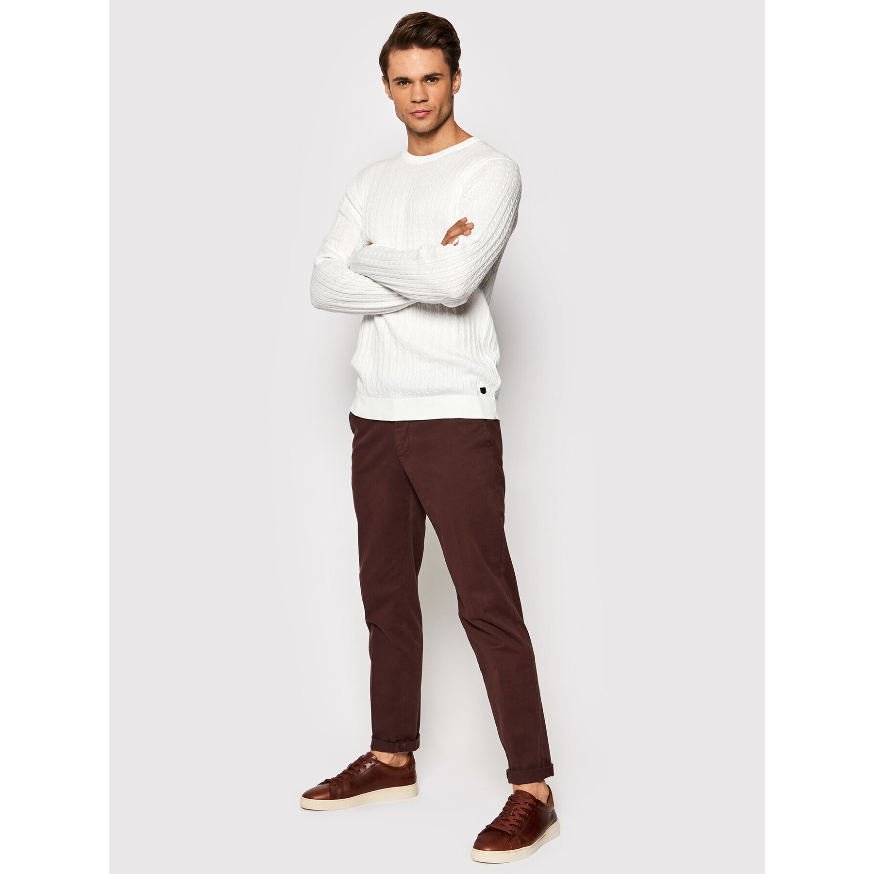 Jack&Jones PREMIUM Svetr Blawinter 12200105 Bílá Regular Fit - Pepit.cz