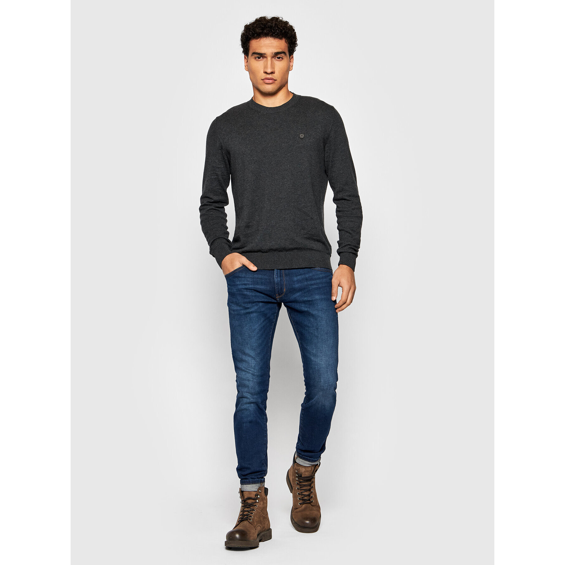 Jack&Jones PREMIUM Svetr Bluray 12192311 Šedá Regular Fit - Pepit.cz