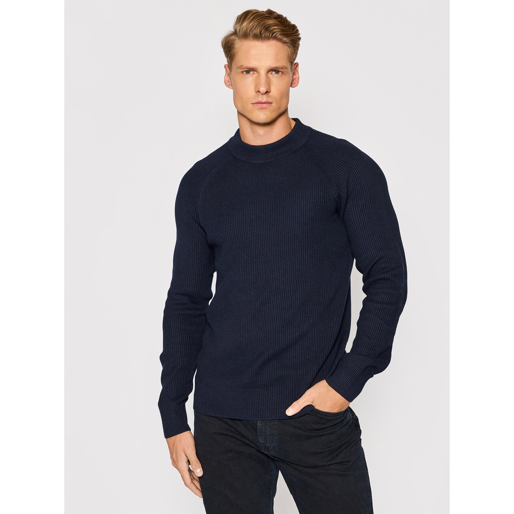 Jack&Jones PREMIUM Svetr Perfect 12193517 Tmavomodrá Regular Fit - Pepit.cz