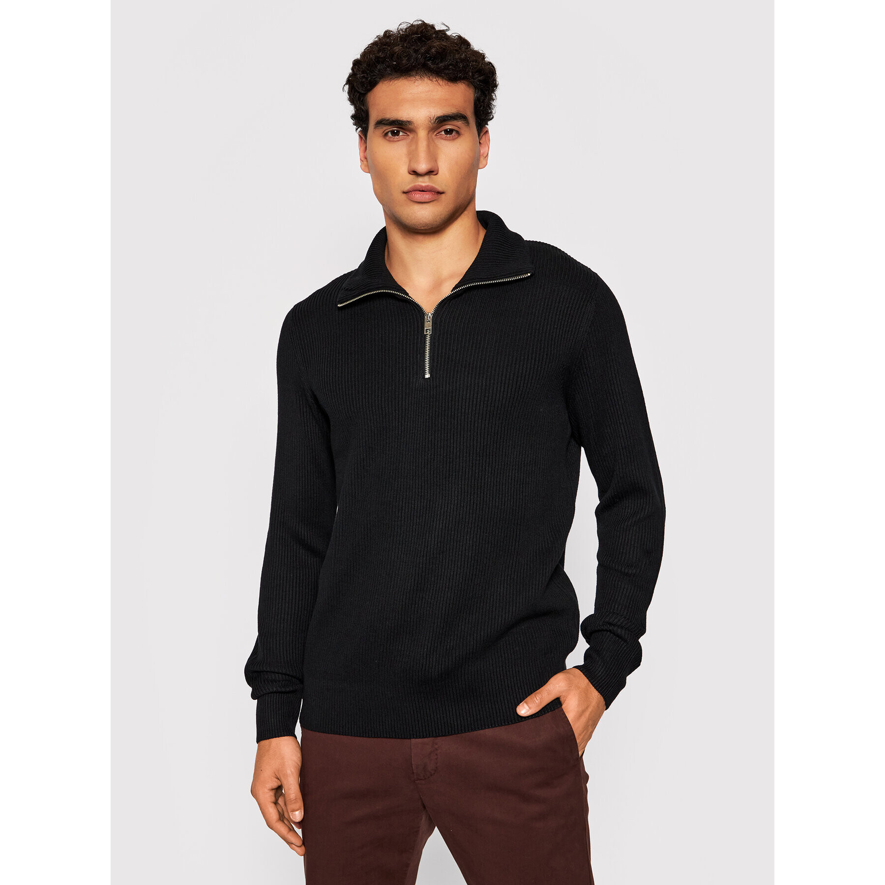 Jack&Jones PREMIUM Svetr Perfect 12193527 Černá Regular Fit - Pepit.cz