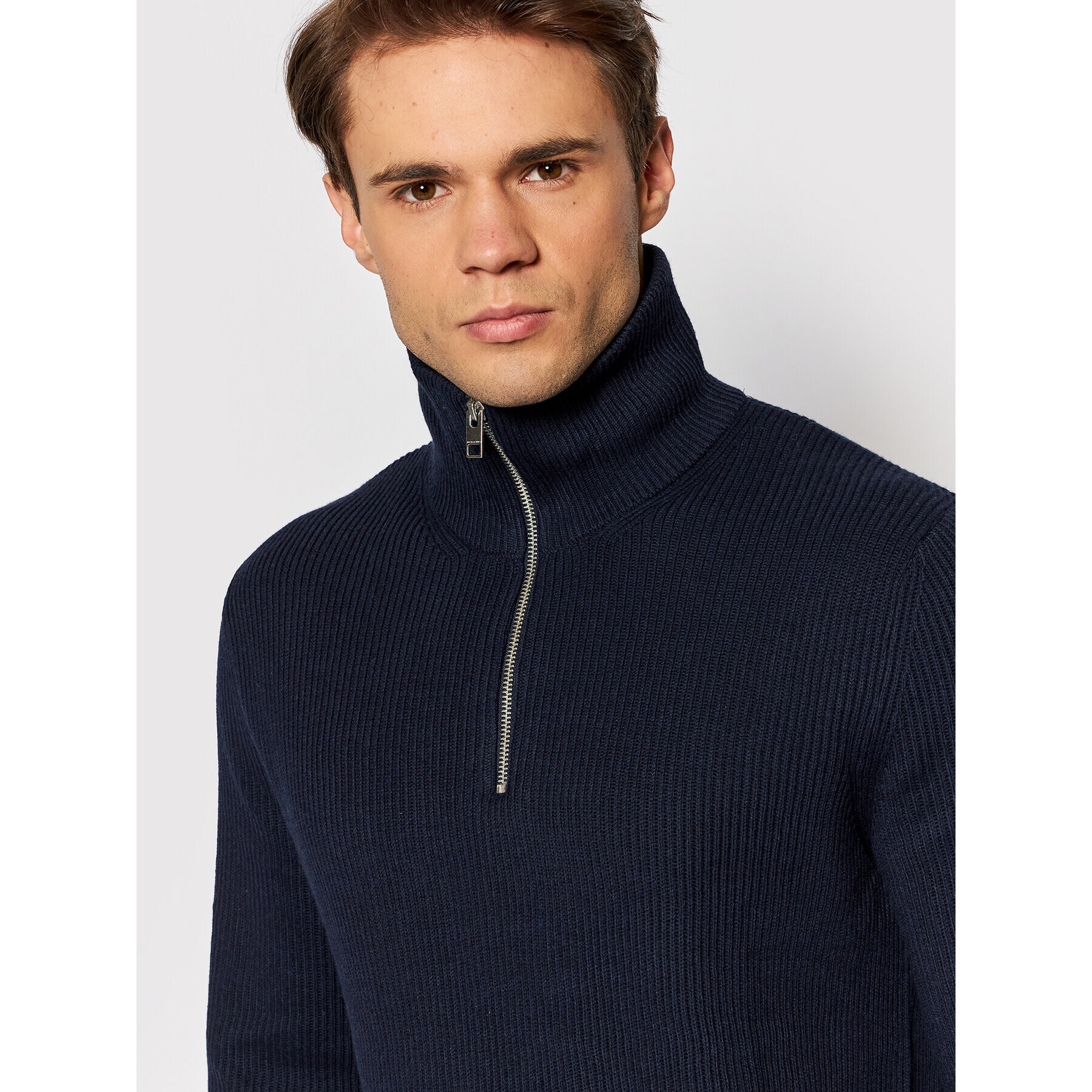 Jack&Jones PREMIUM Svetr Perfect 12193527 Tmavomodrá Regular Fit - Pepit.cz