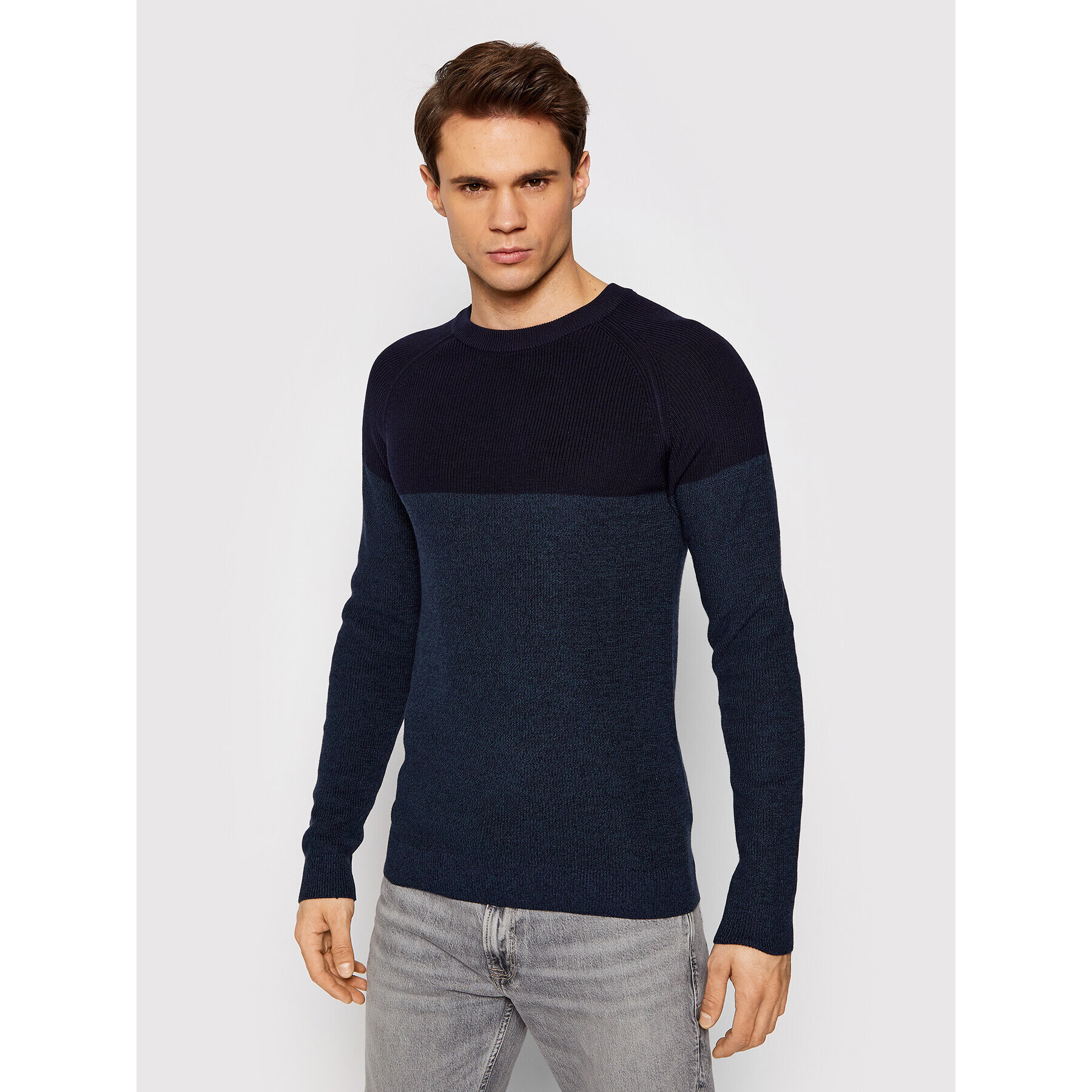 Jack&Jones PREMIUM Svetr Spencer 12197591 Tmavomodrá Regular Fit - Pepit.cz