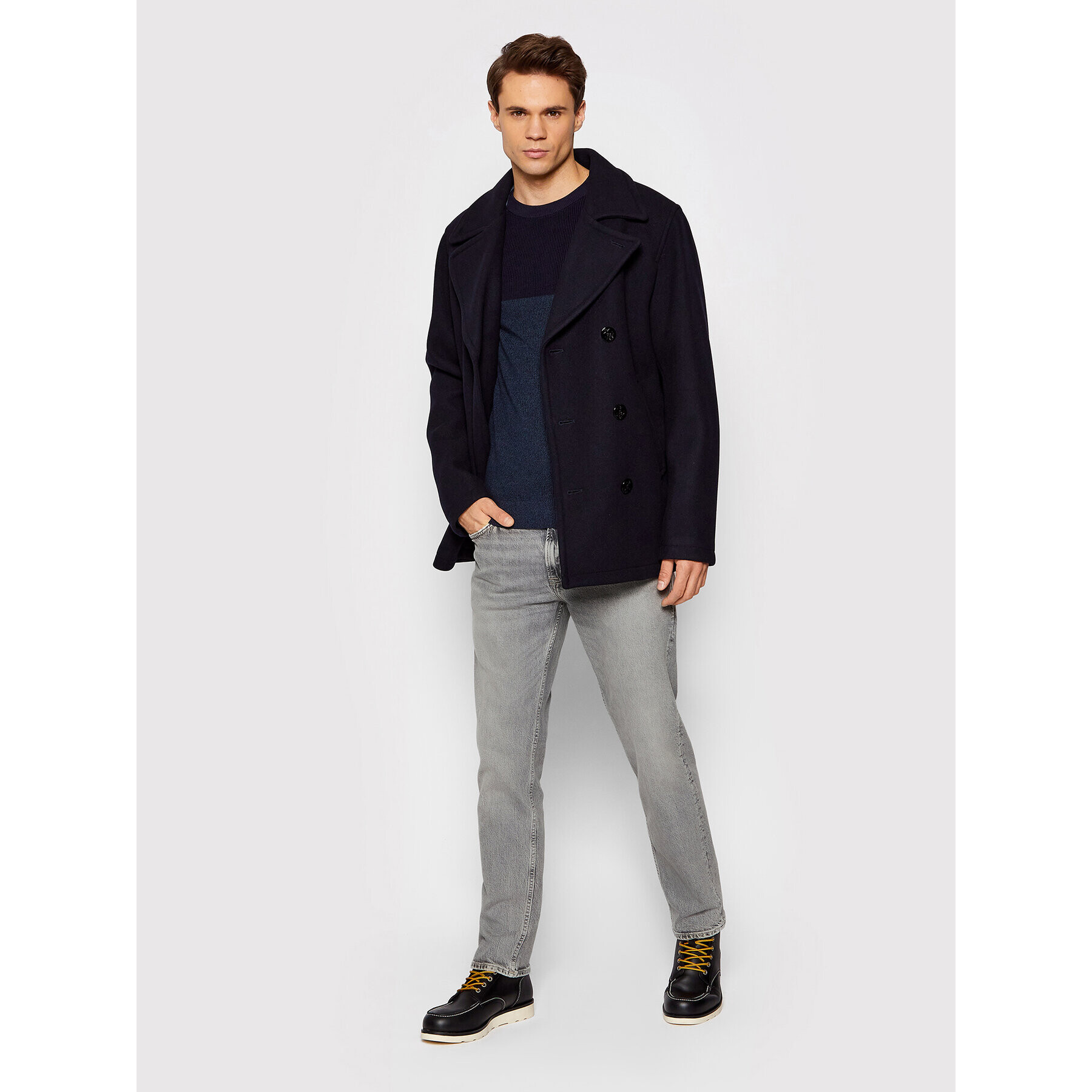 Jack&Jones PREMIUM Svetr Spencer 12197591 Tmavomodrá Regular Fit - Pepit.cz