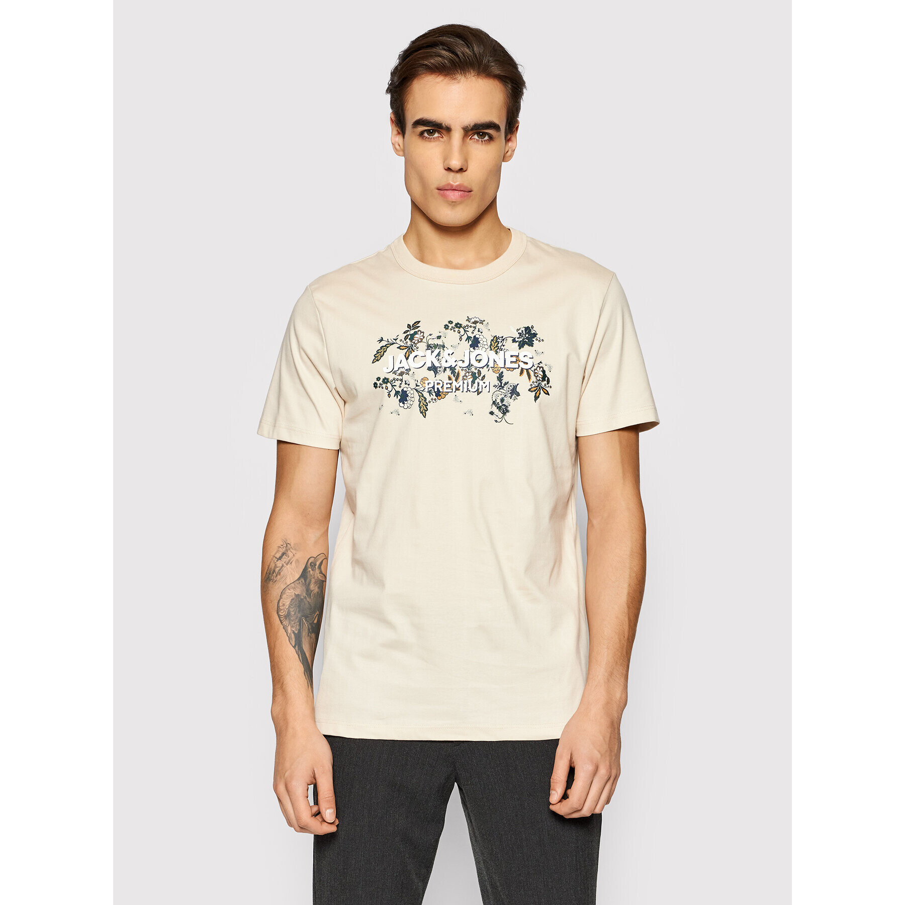 Jack&Jones PREMIUM T-Shirt Blanathan 12199756 Béžová Regular Fit - Pepit.cz