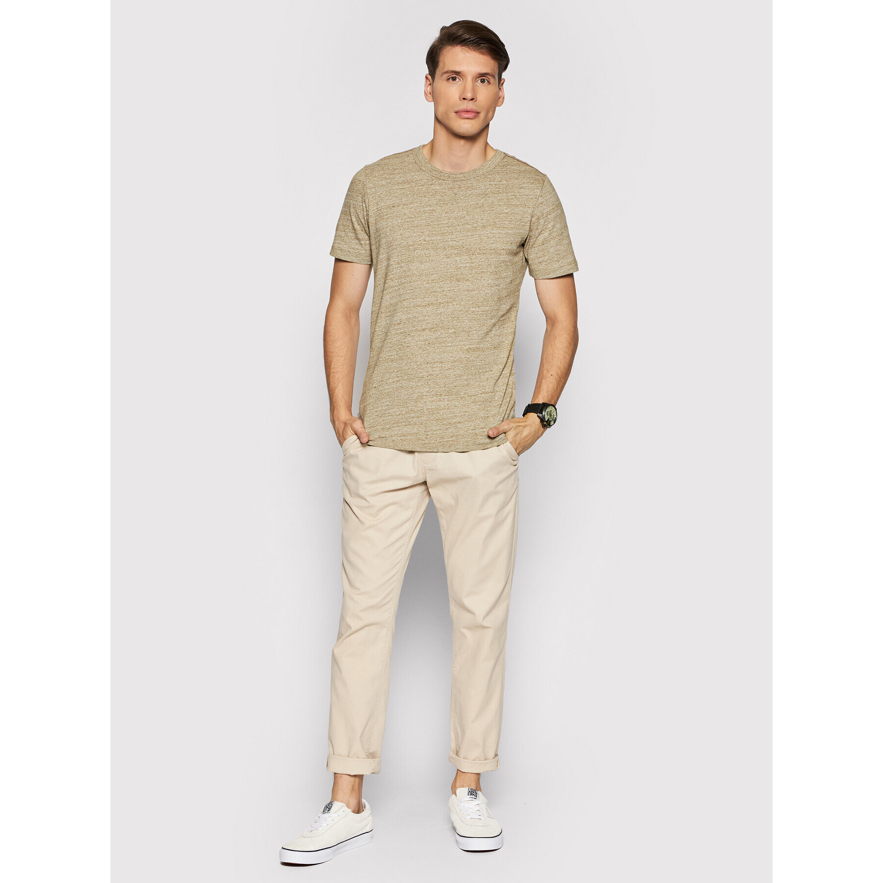 Jack&Jones PREMIUM T-Shirt Blubowery 12194103 Hnědá Regular Fit - Pepit.cz