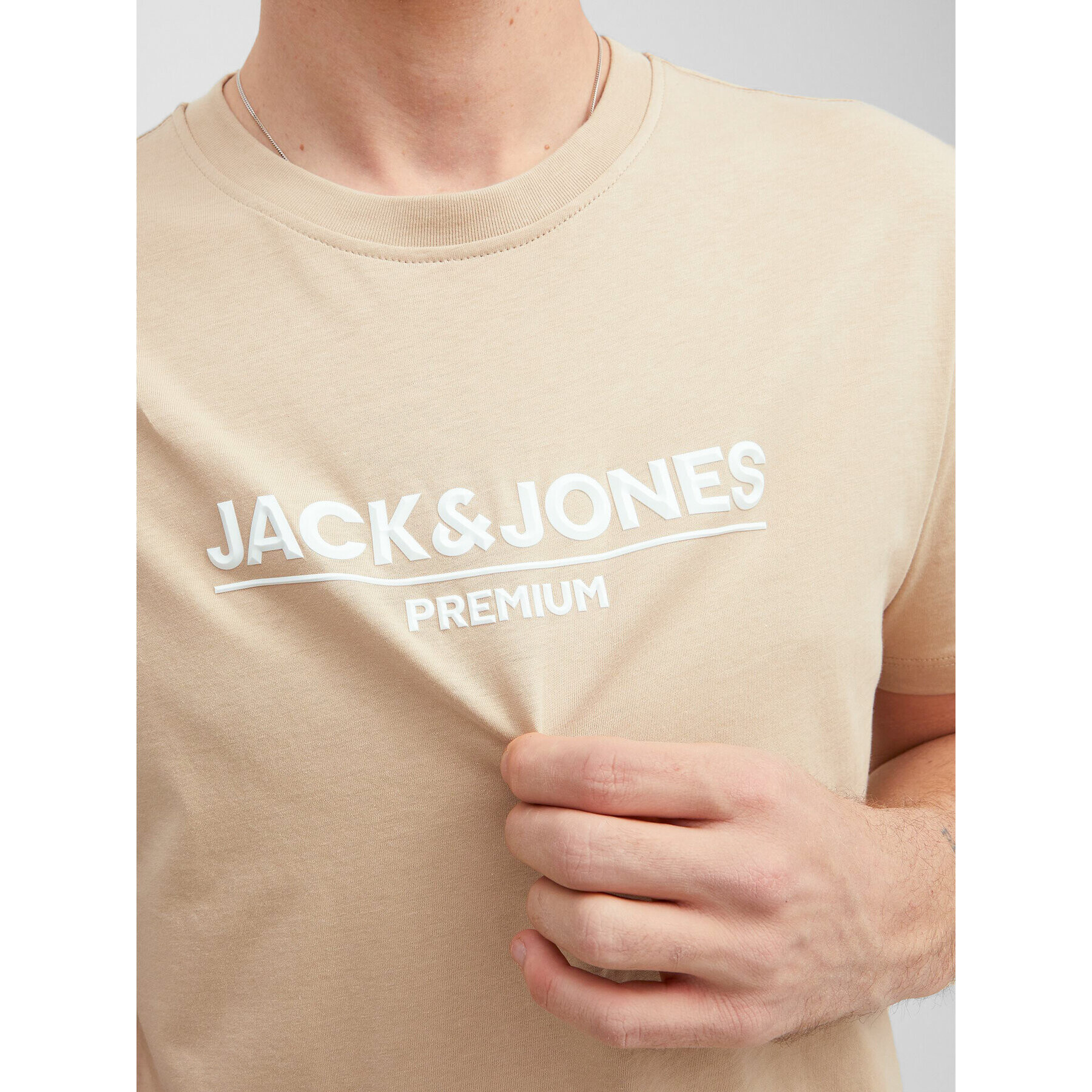 Jack&Jones PREMIUM T-Shirt Branding 12205731 Béžová Regular Fit - Pepit.cz