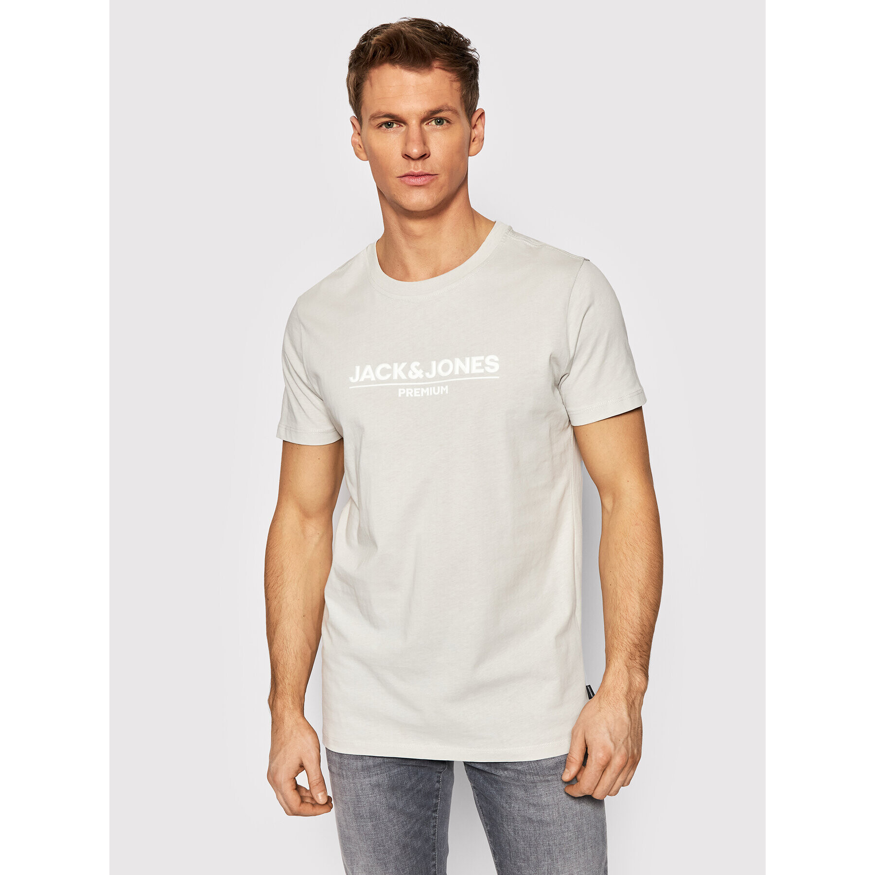 Jack&Jones PREMIUM T-Shirt Branding 12205731 Šedá Regular Fit - Pepit.cz