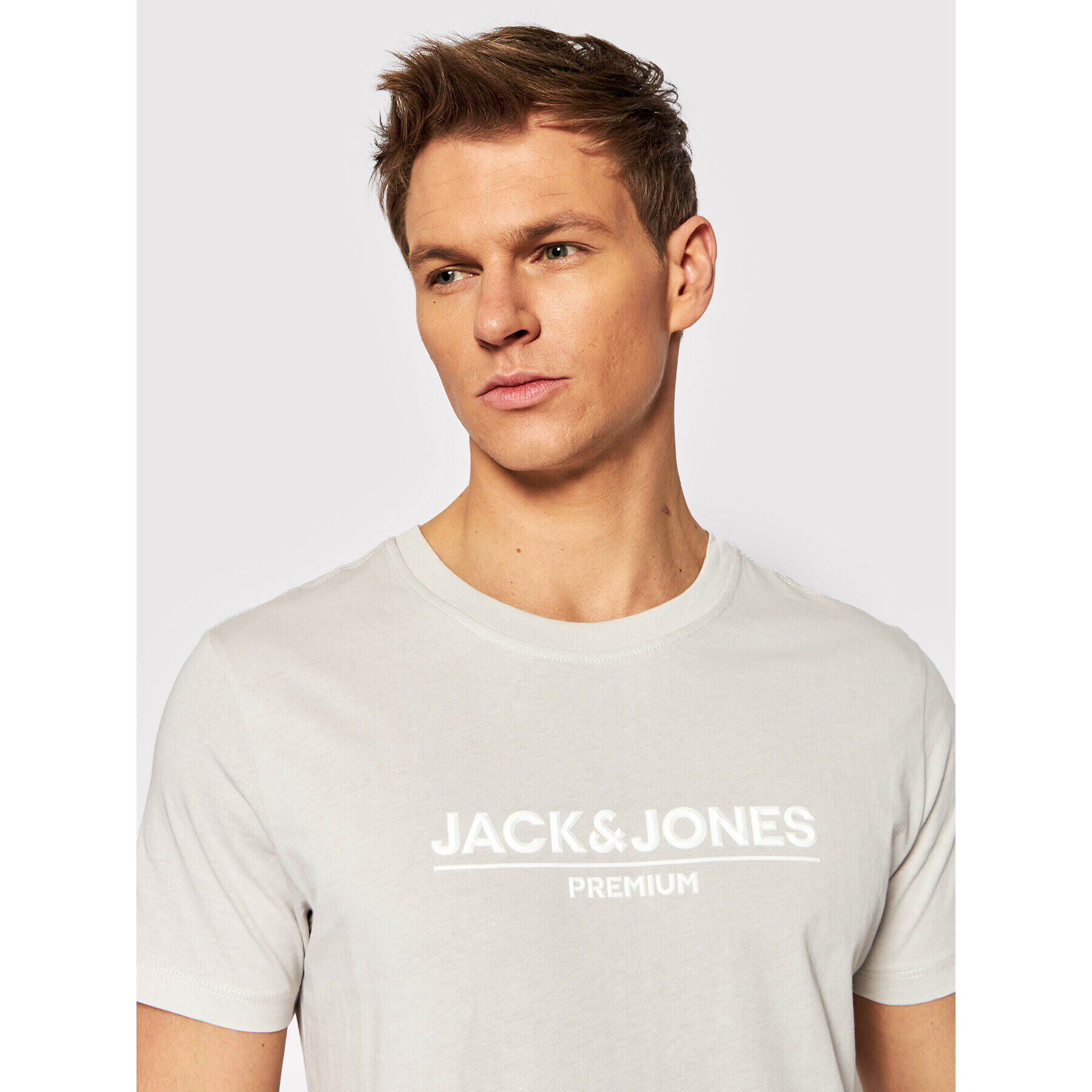 Jack&Jones PREMIUM T-Shirt Branding 12205731 Šedá Regular Fit - Pepit.cz