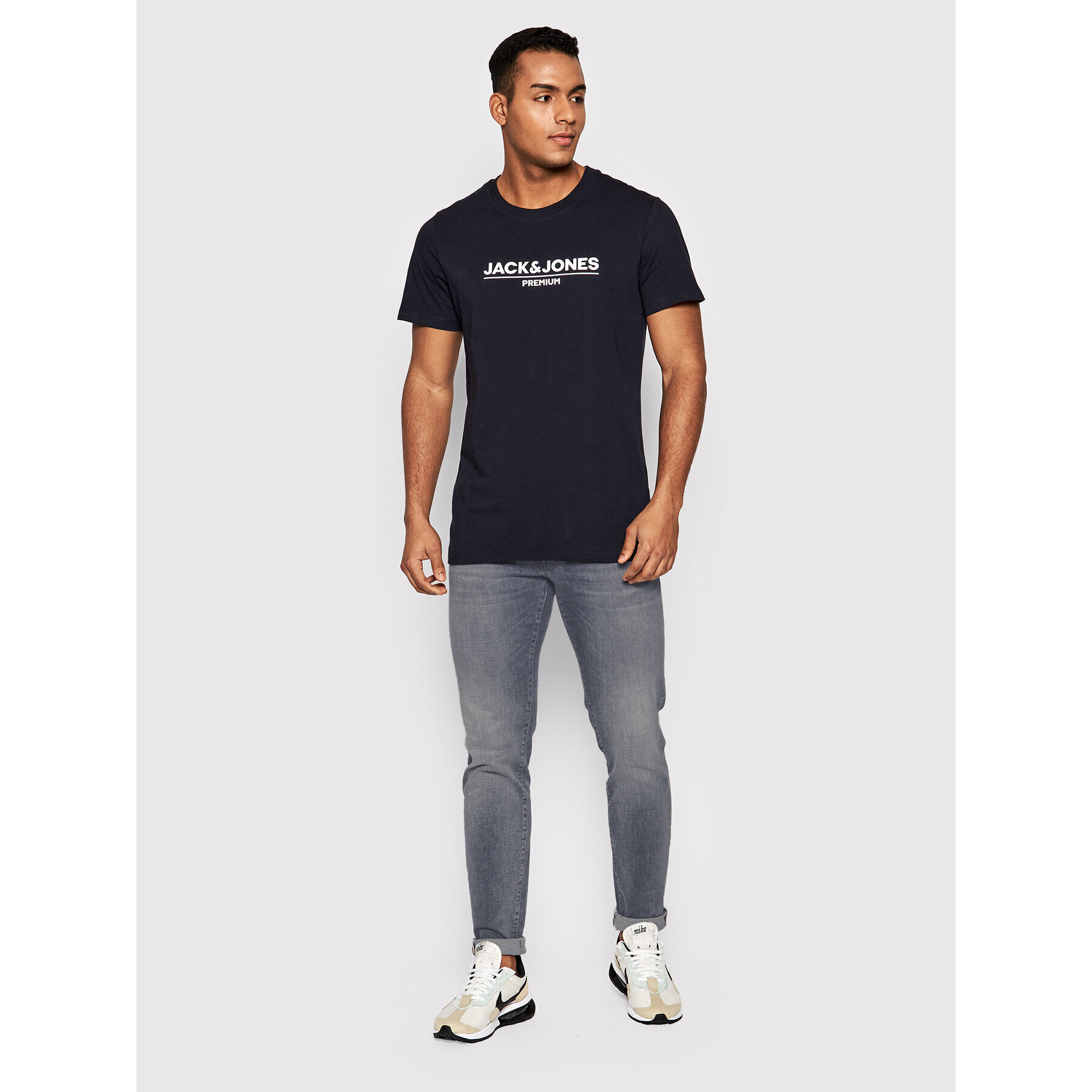 Jack&Jones PREMIUM T-Shirt Branding 12205731 Tmavomodrá Regular Fit - Pepit.cz