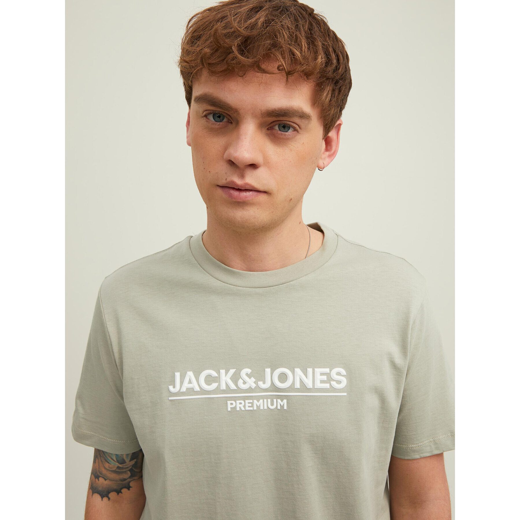 Jack&Jones PREMIUM T-Shirt Branding 12205731 Zelená Regular Fit - Pepit.cz