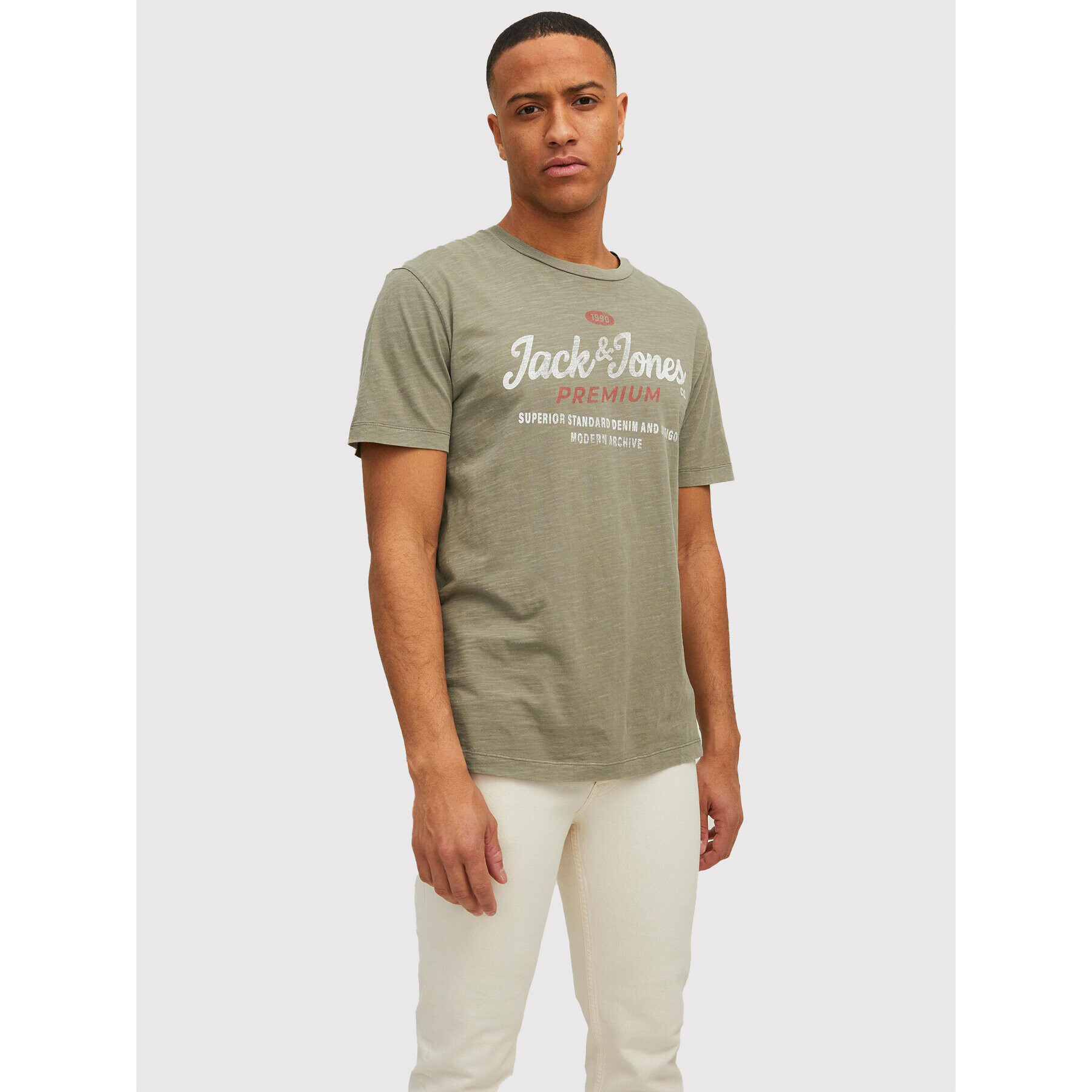 Jack&Jones PREMIUM T-Shirt Carlyle 12211162 Béžová Regular Fit - Pepit.cz