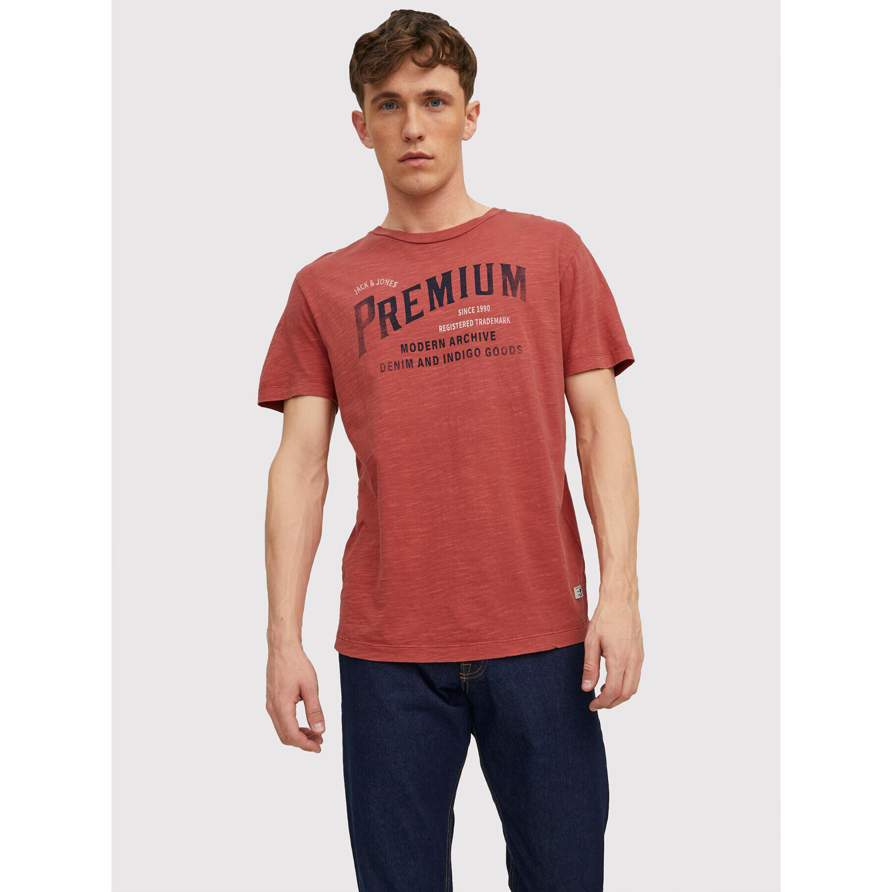 Jack&Jones PREMIUM T-Shirt Carlyle 12211162 Červená Regular Fit - Pepit.cz