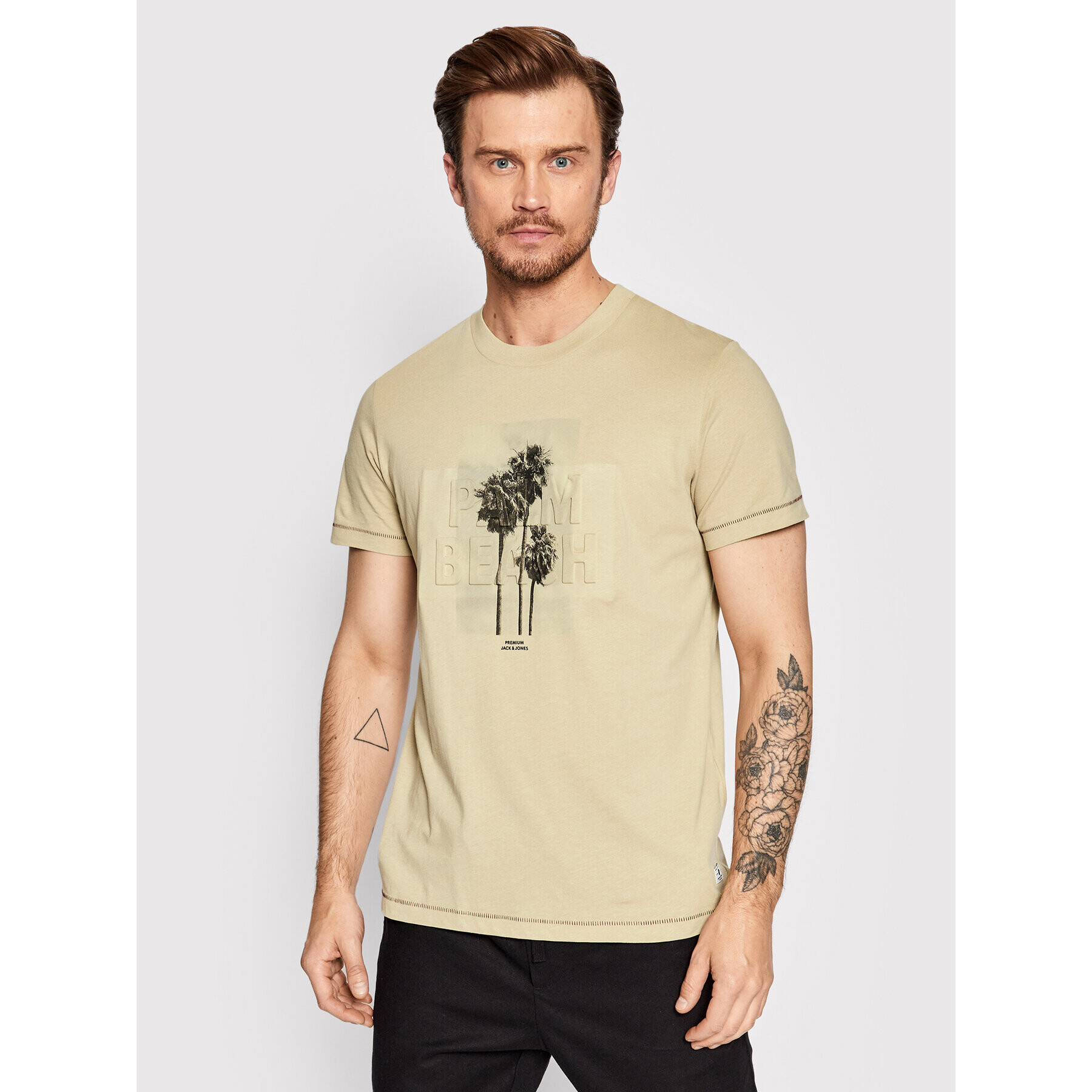 Jack&Jones PREMIUM T-Shirt Hampton 12210871 Béžová Regular Fit - Pepit.cz