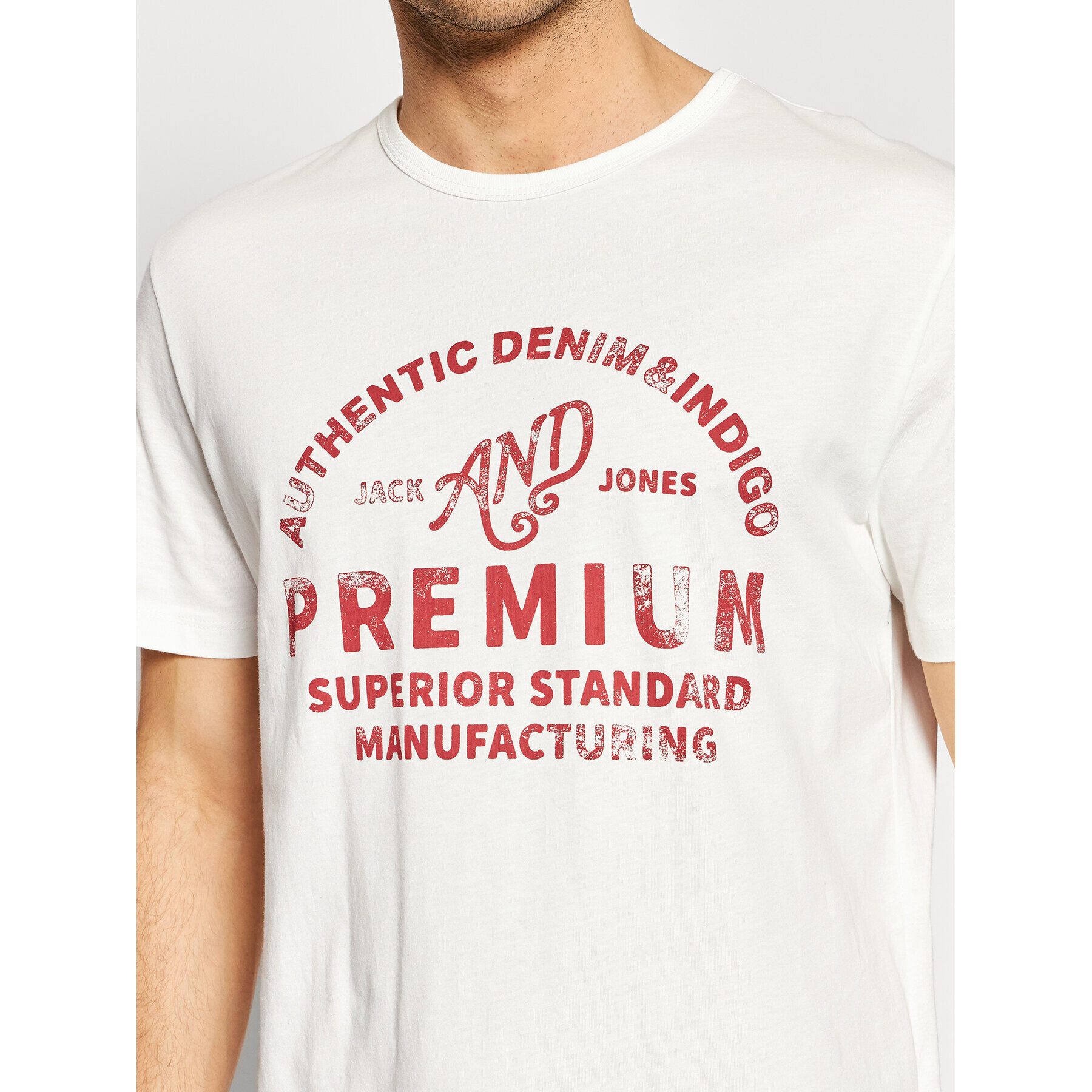 Jack&Jones PREMIUM T-Shirt Jackson 12202394 Bílá Regular Fit - Pepit.cz