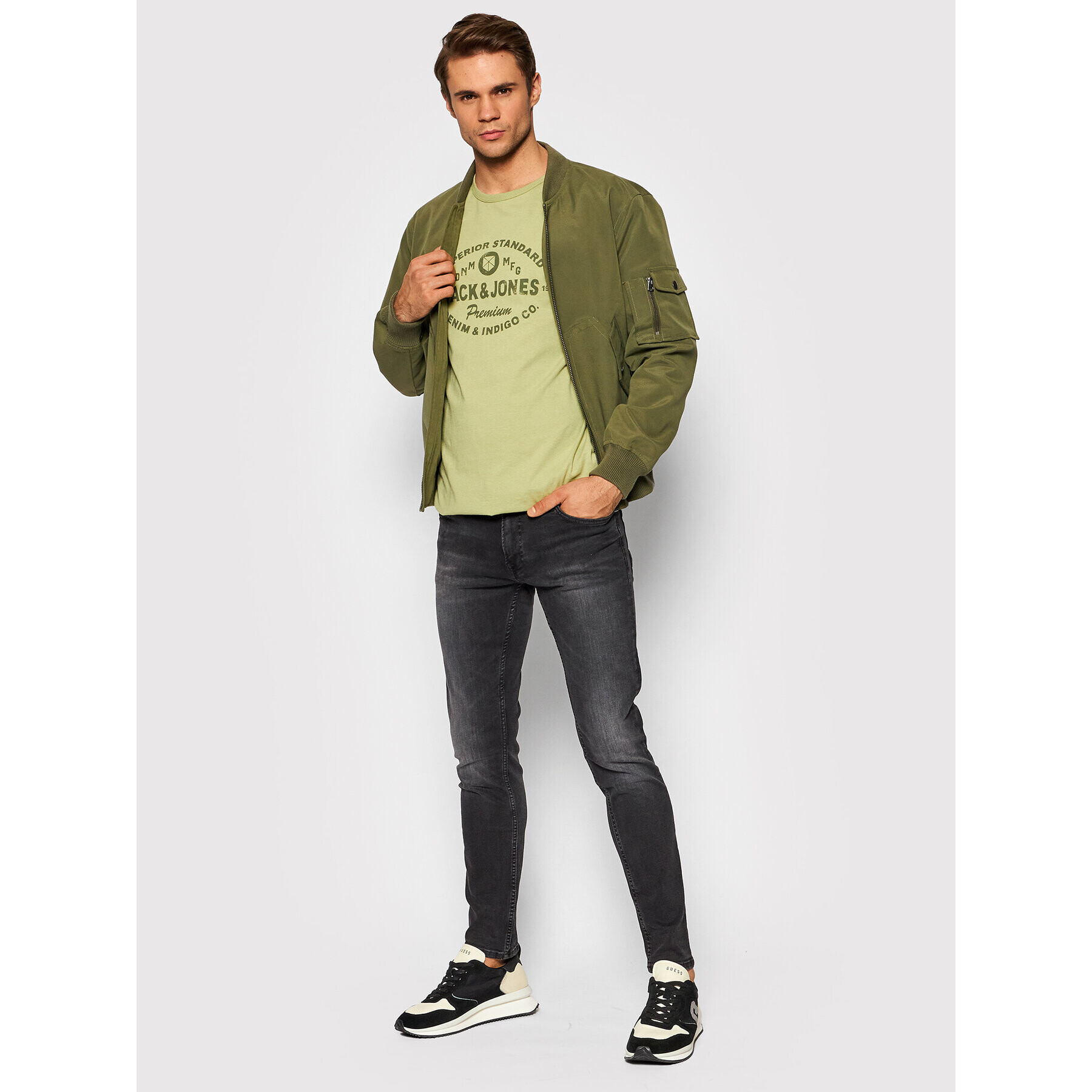 Jack&Jones PREMIUM T-Shirt Jackson 12202394 Zelená Regular Fit - Pepit.cz