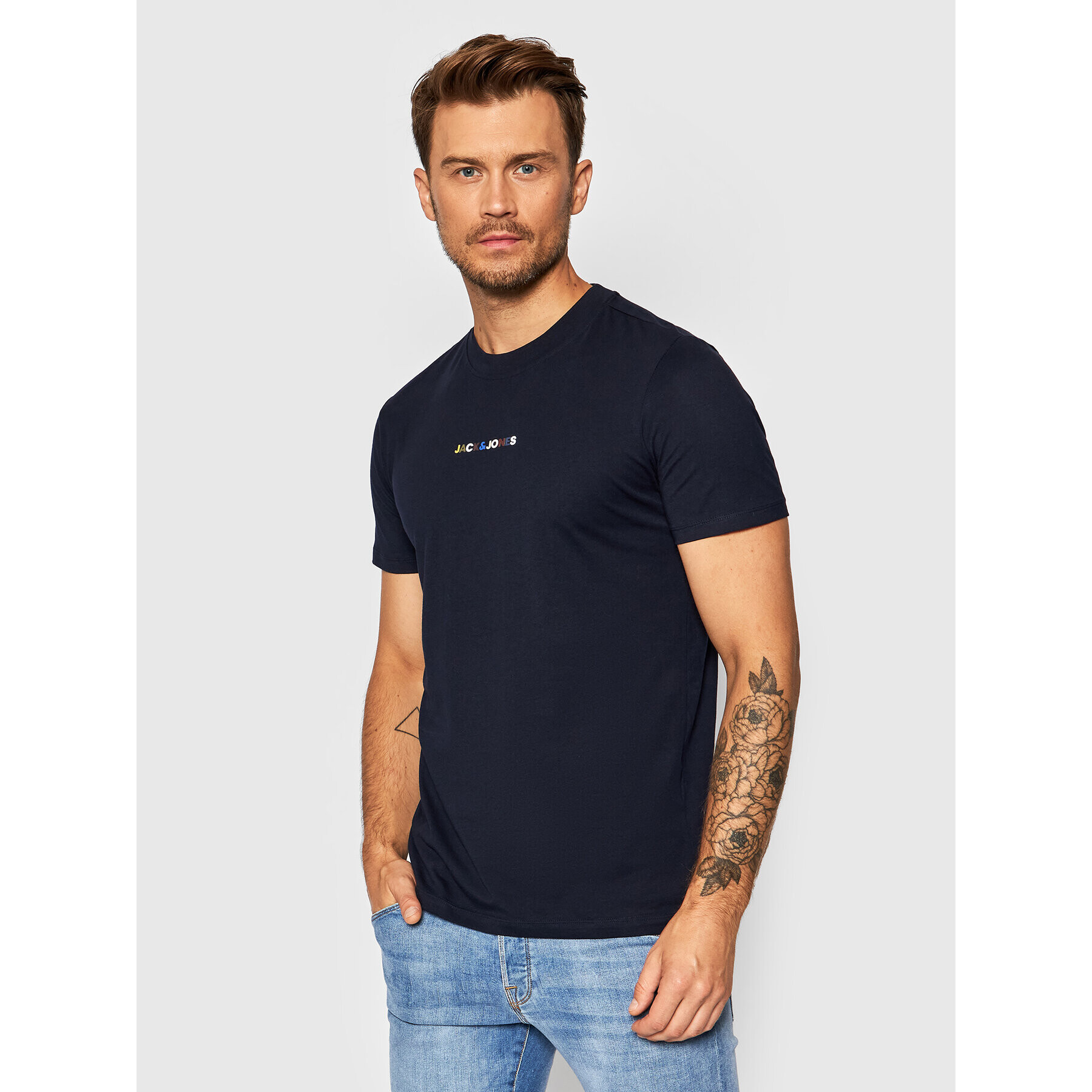 Jack&Jones PREMIUM T-Shirt Landon 12191308 Tmavomodrá Regular Fit - Pepit.cz