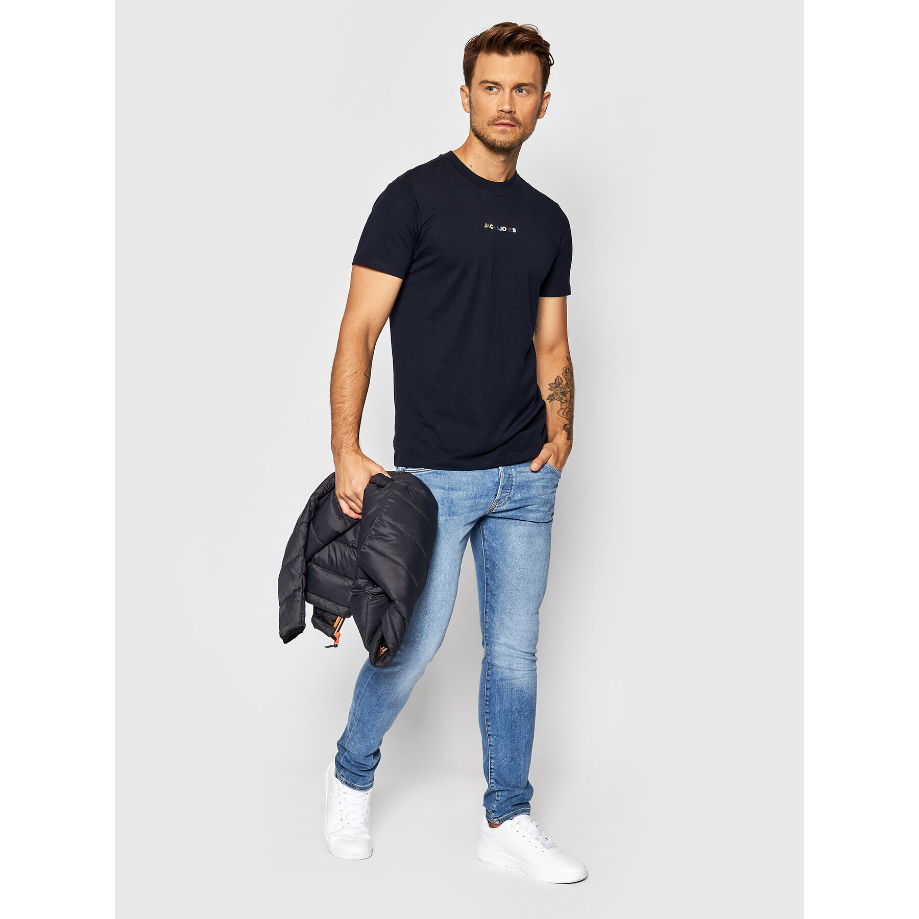 Jack&Jones PREMIUM T-Shirt Landon 12191308 Tmavomodrá Regular Fit - Pepit.cz